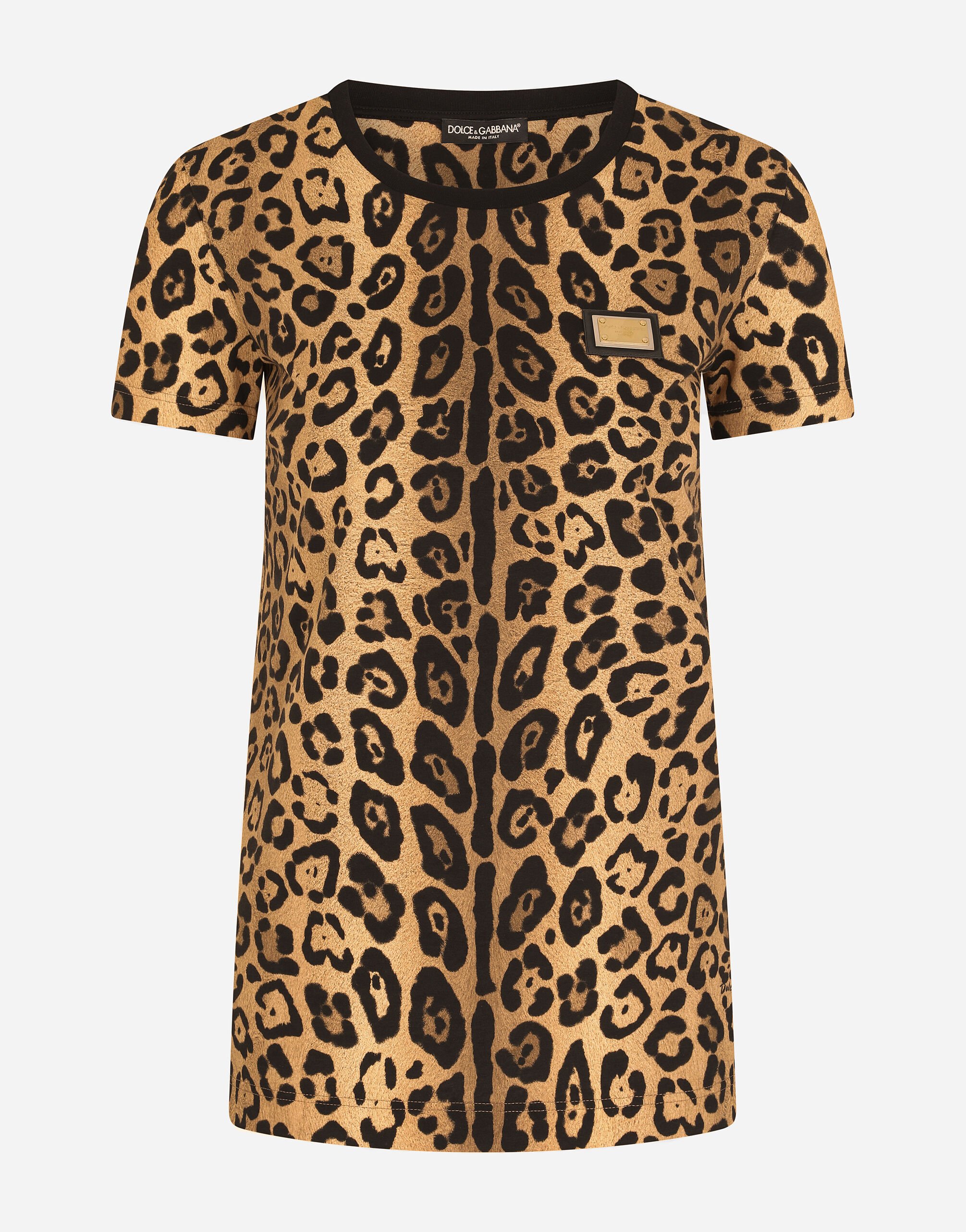 Dolce & Gabbana Tシャツ ショートスリーブ ジャージー レオパードプリント マルチカラー BB2206AW384
