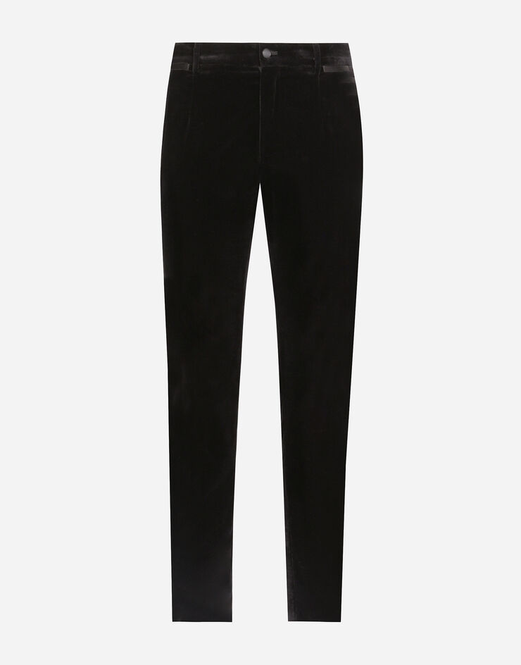 Dolce & Gabbana Pantalón de esmoquin clásico de terciopelo Negro GP0F3TFUVG7