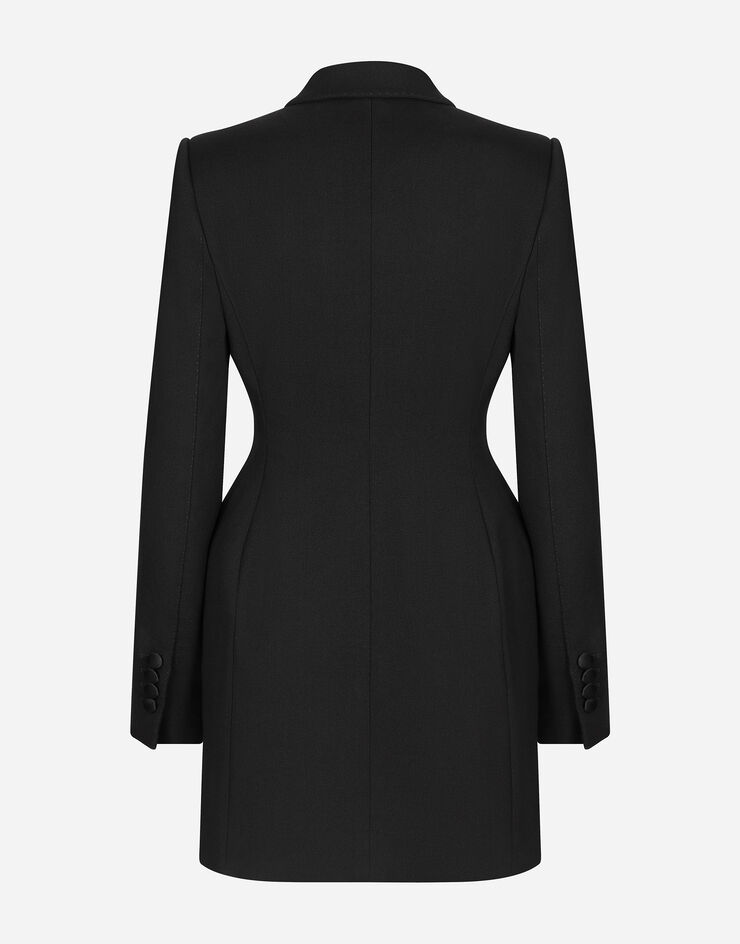 Dolce & Gabbana Long double-breasted Dolce tuxedo jacket in stretch wool Black F27CVTFUBGE