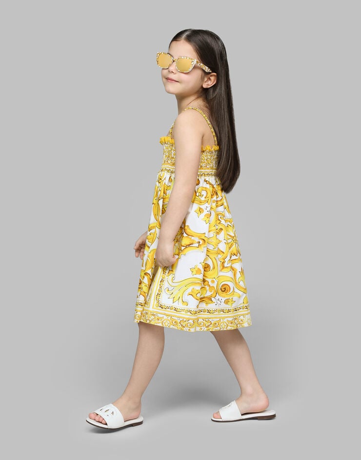 Dolce & Gabbana Poplin dress with yellow majolica print Print L53DM9G7J6K