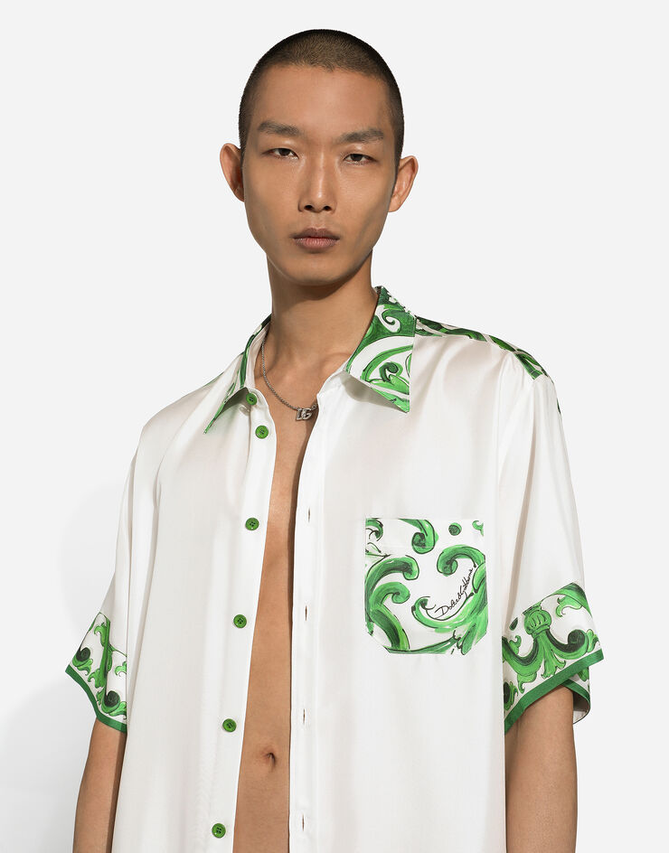 Dolce & Gabbana 马约利卡印花真丝 Hawaii 衬衫 版画 G5LY2TGI116