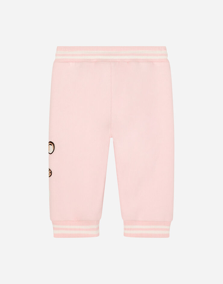 Dolce & Gabbana Jersey jogging pants with DG logo and leopard Pink L1JPJOG7N1U