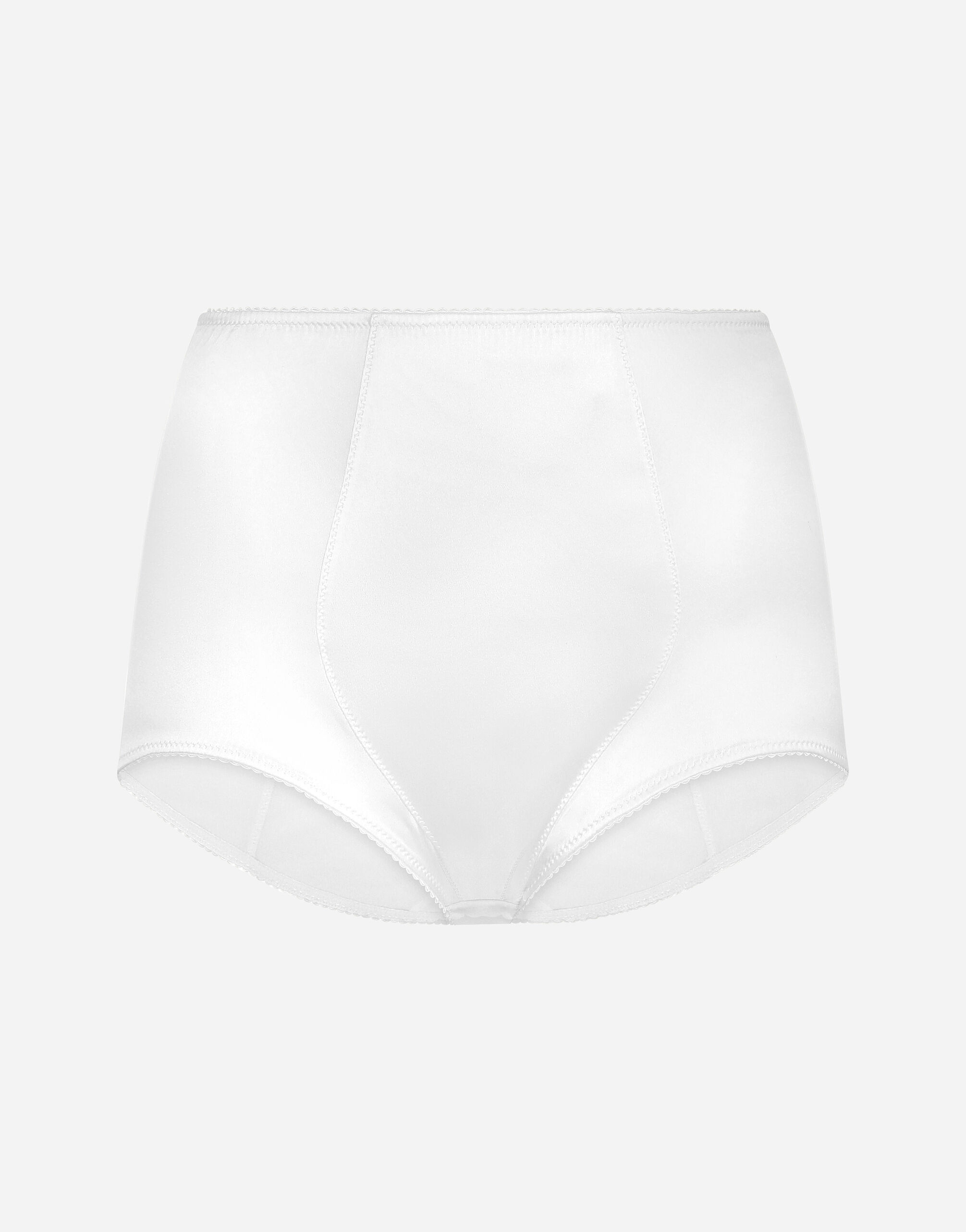 ホワイトのウィメンズ Satin high-waisted panties | Dolce&Gabbana®