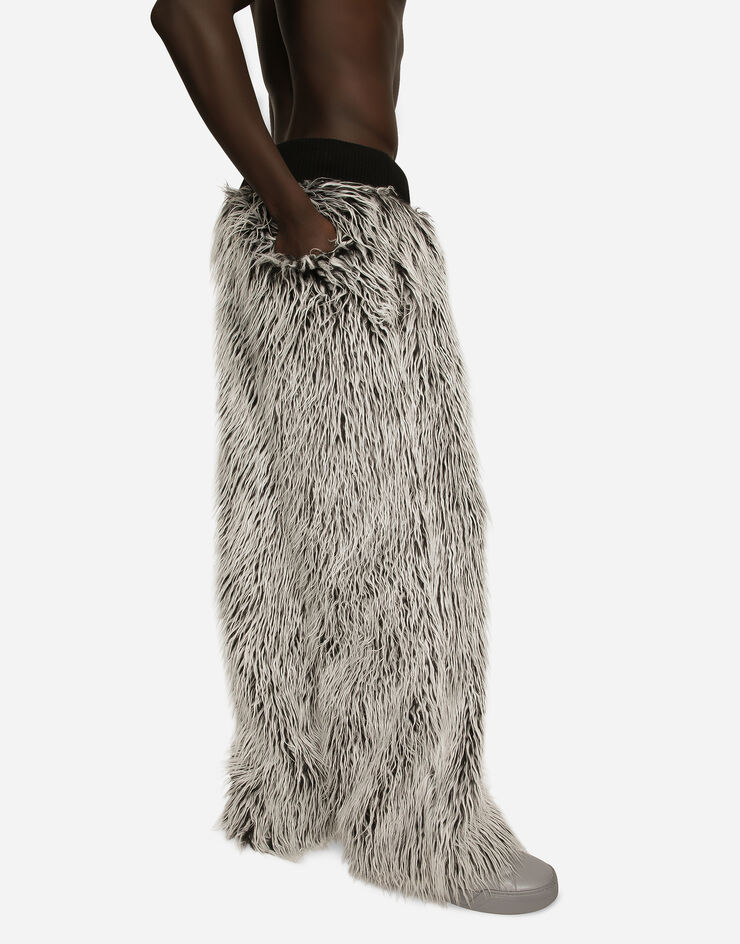 Faux fur jogging pants for in | Dolce&Gabbana® Multicolor US