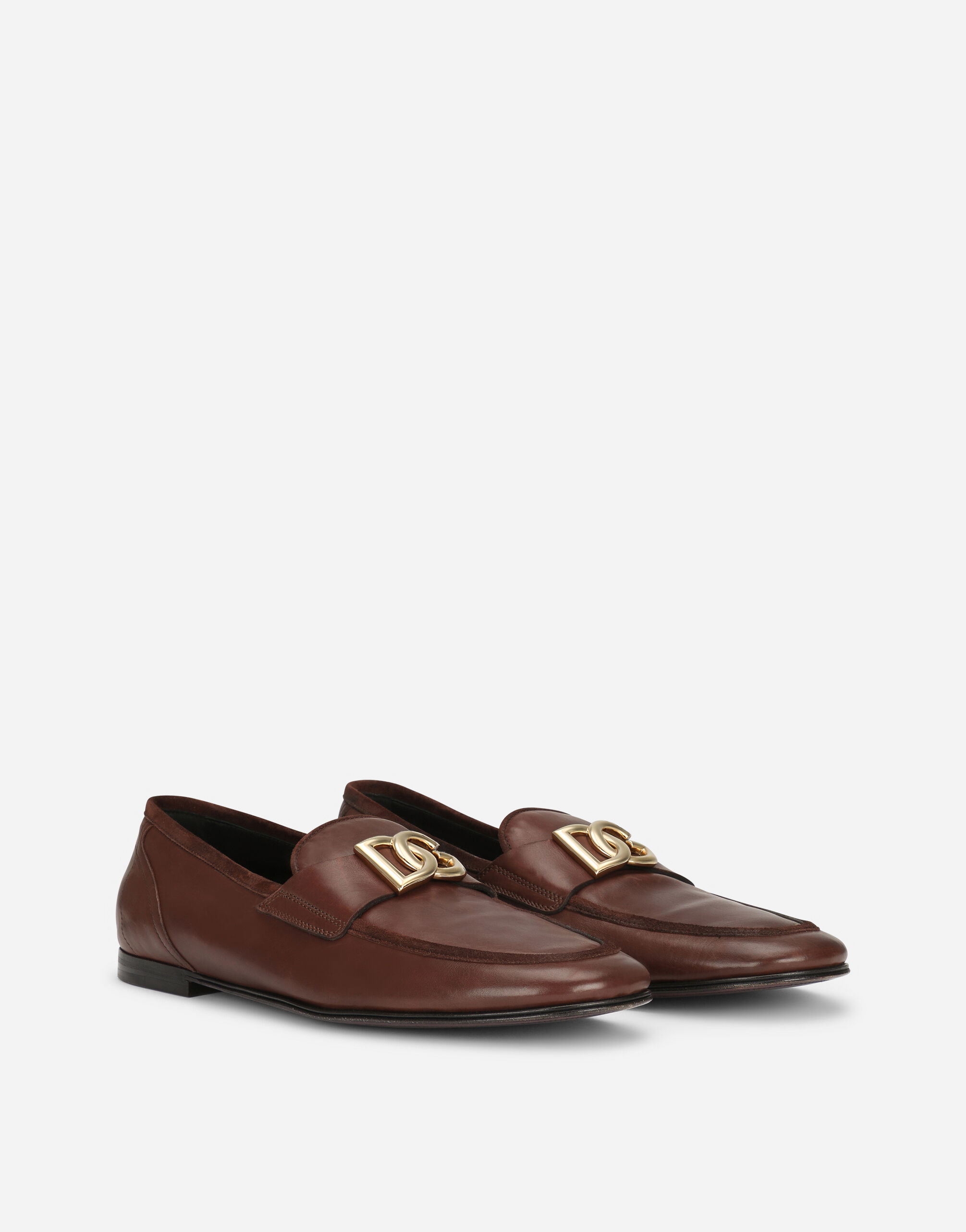 Calfskin slippers in Brown for | Dolce&Gabbana® US
