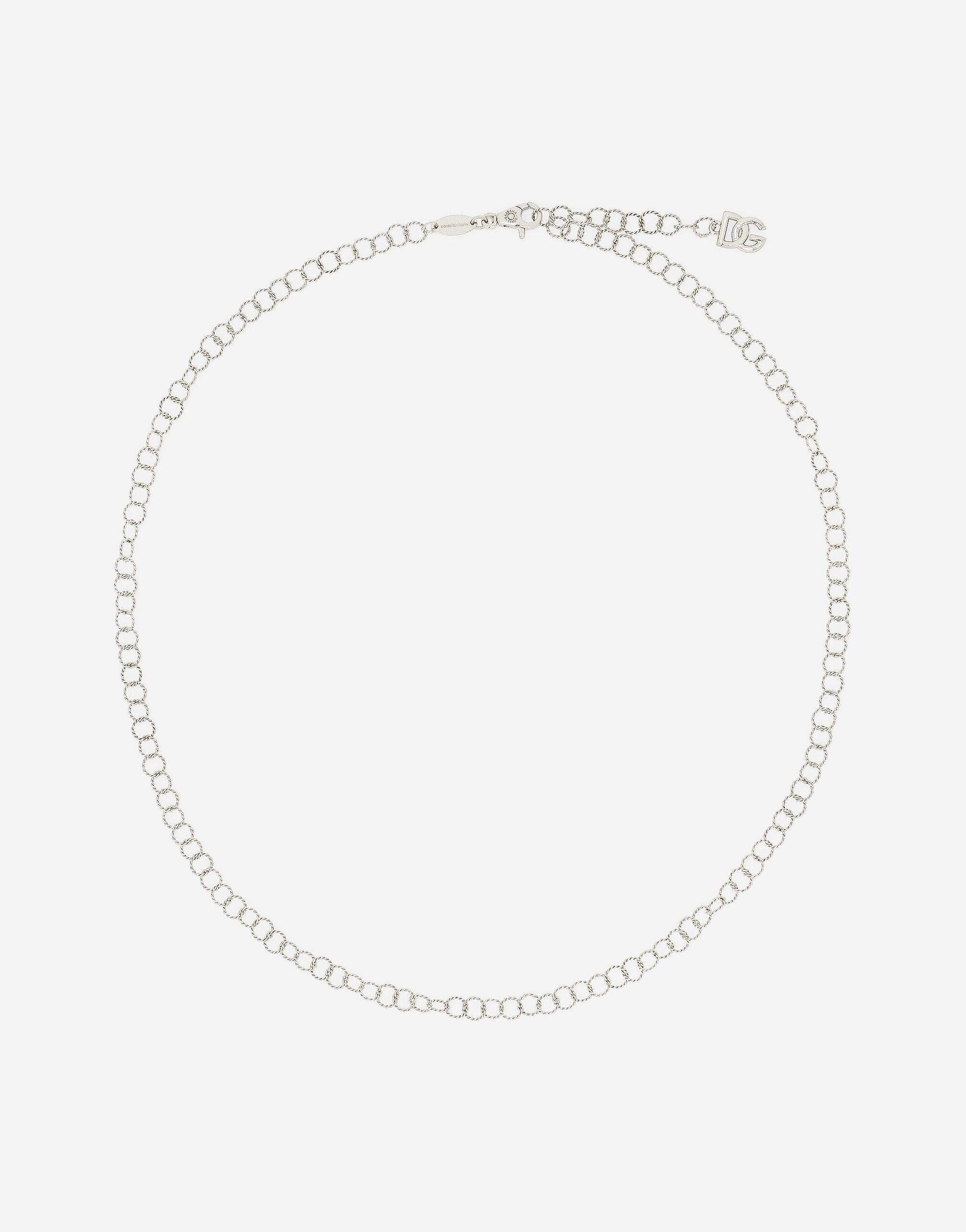 ${brand} Link necklace in 18k white gold and twisted wire ${colorDescription} ${masterID}