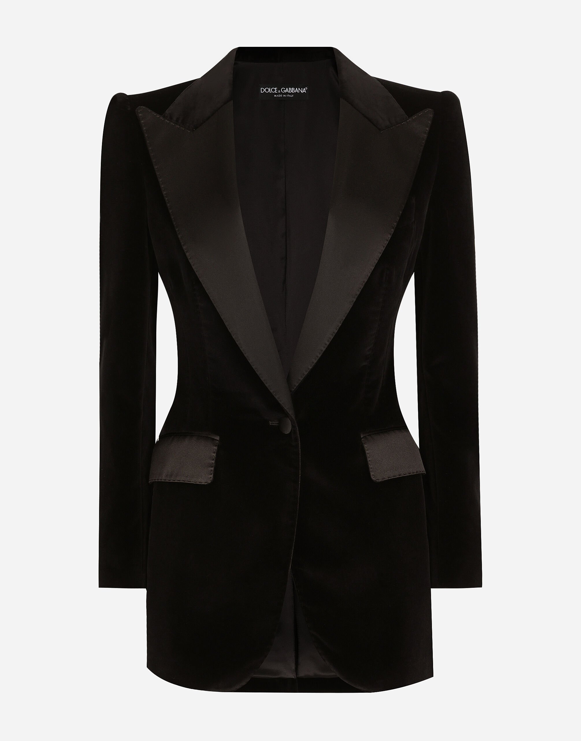 ${brand} Giacca tuxedo Turlington monopetto in velluto ${colorDescription} ${masterID}