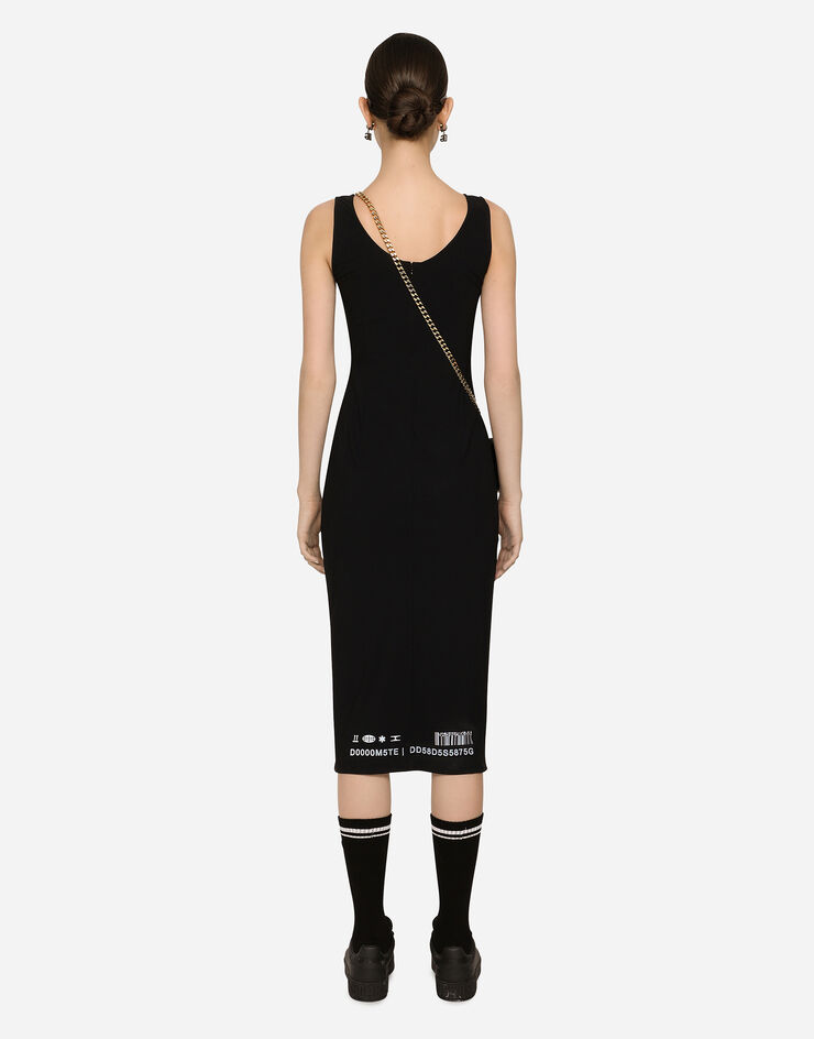Dolce & Gabbana Платье миди без рукавов из нераспускающегося джерси DGVIB3 черный F6DKBTGDB5C