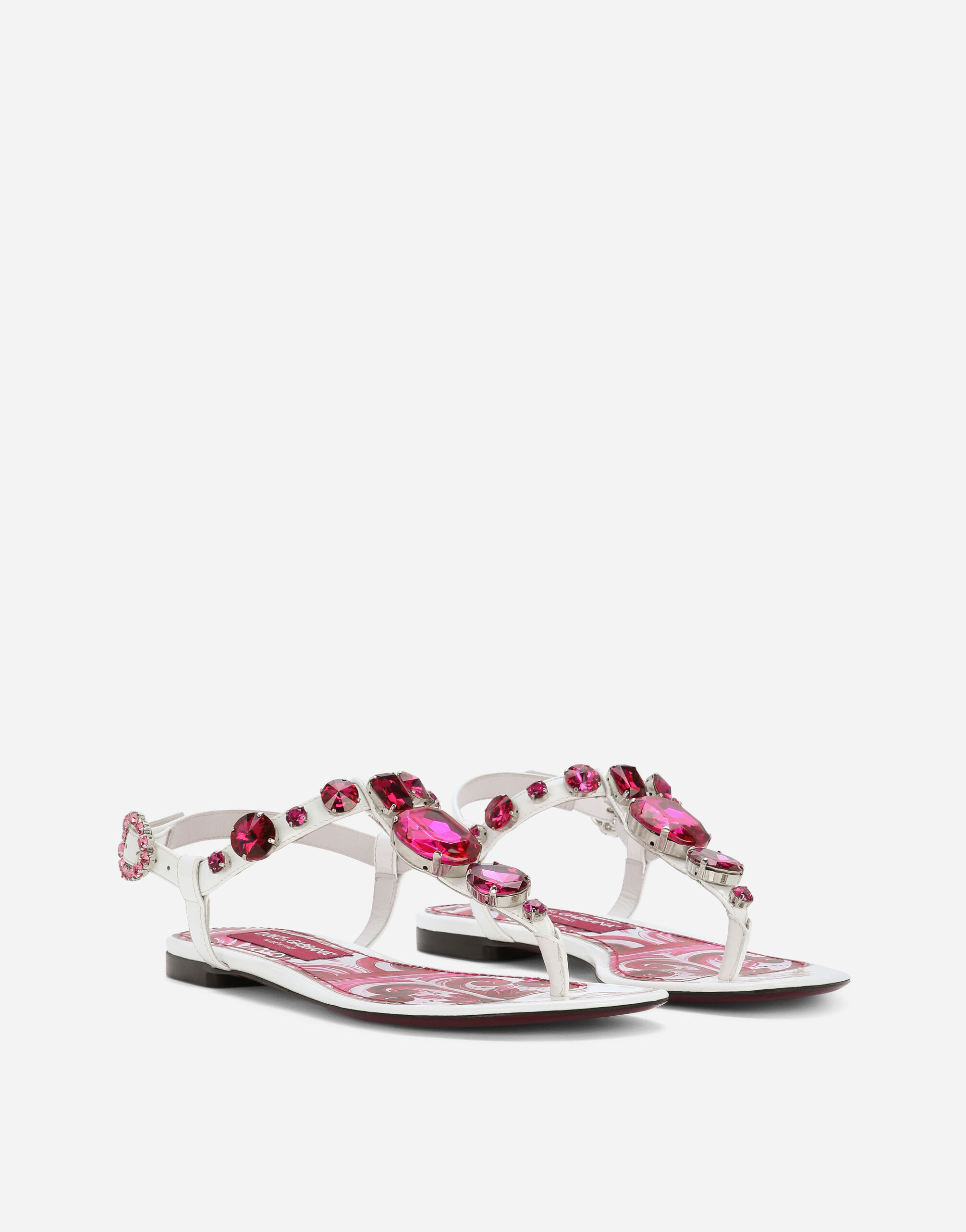 Patent leather thong sandals in Multicolor for | Dolce&Gabbana® US