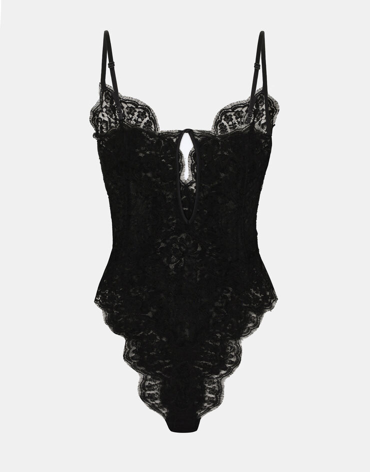 Dolce & Gabbana Body en tulle et dentelle de Chantilly Noir O9C47TONL10