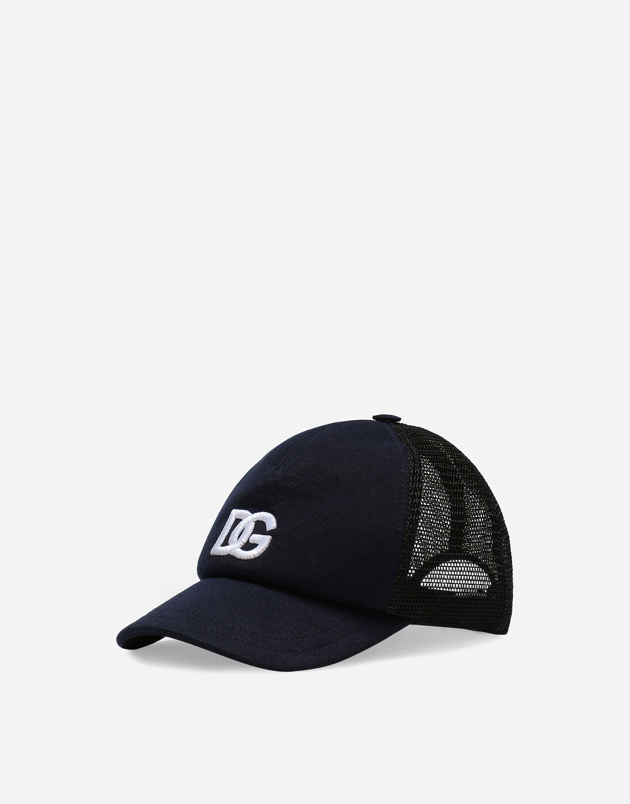 Dolce & Gabbana قبعة من قطن وقماش شبكي بحافة أمامية وشعار DG يضعط G8PB8THI70H