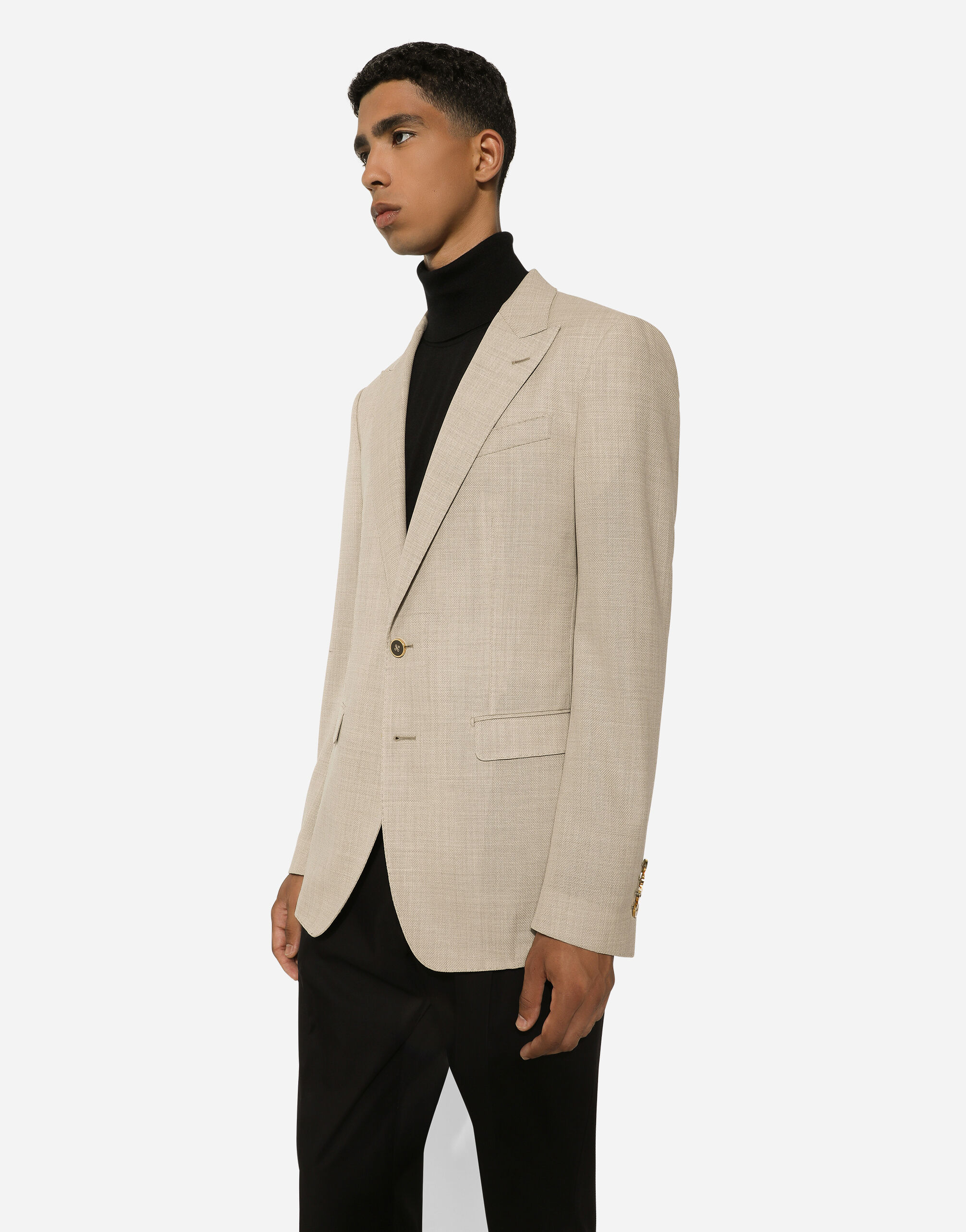 Dolce & Gabbana Single-breasted wool Taormina-fit jacket male Beige