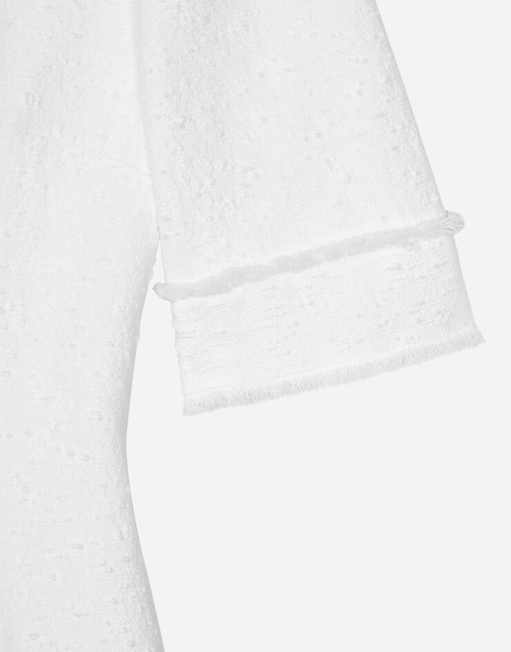 Dolce & Gabbana Cotton raschel tweed calf-length dress White F6JJRTHUMT9