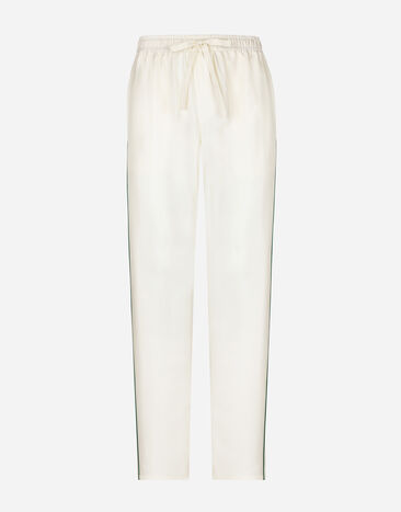 Dolce & Gabbana Silk jogging pants with DG embroidery Print BM2274AR700