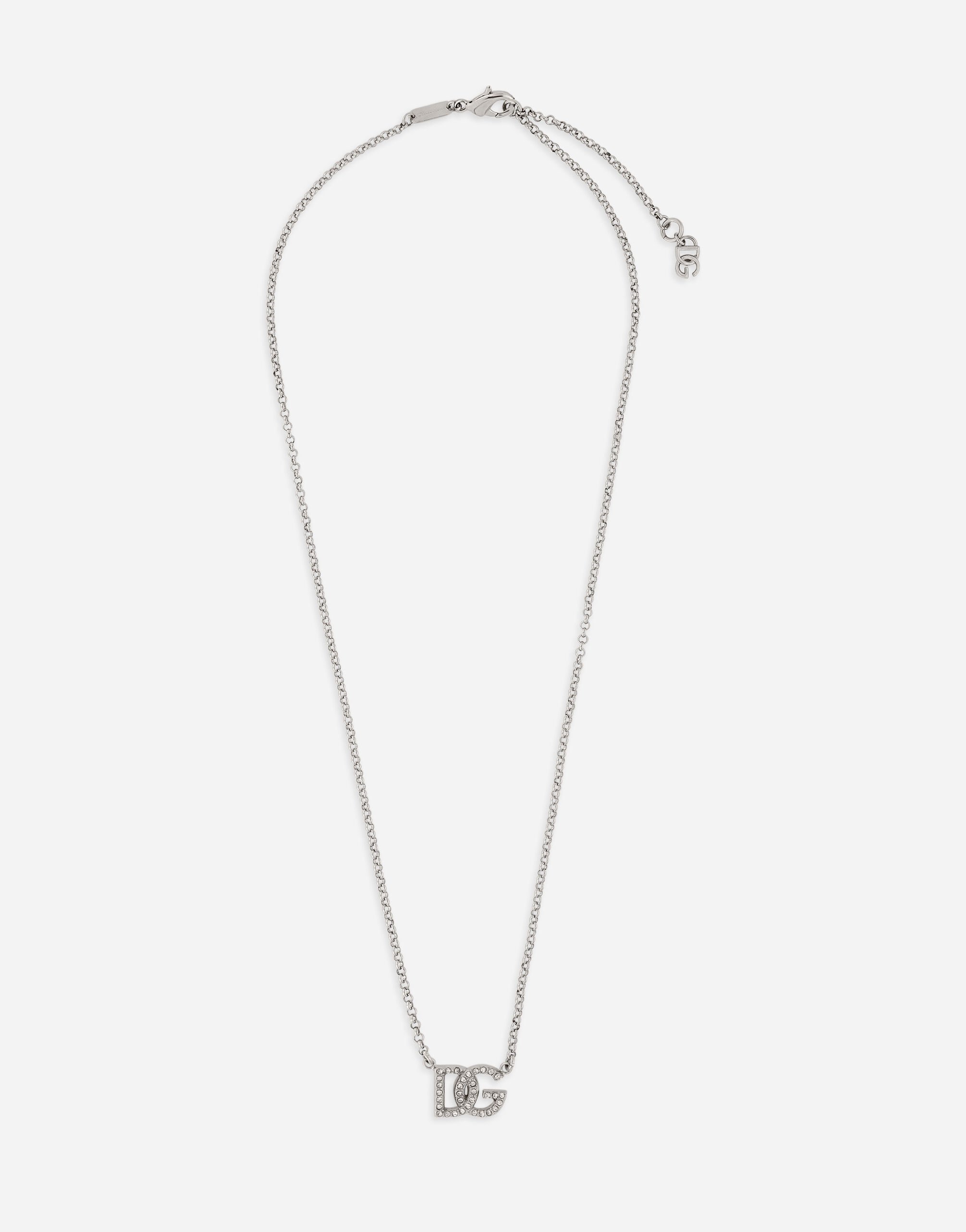 Dolce & Gabbana Chain necklace with DG logo White GH895AGI334
