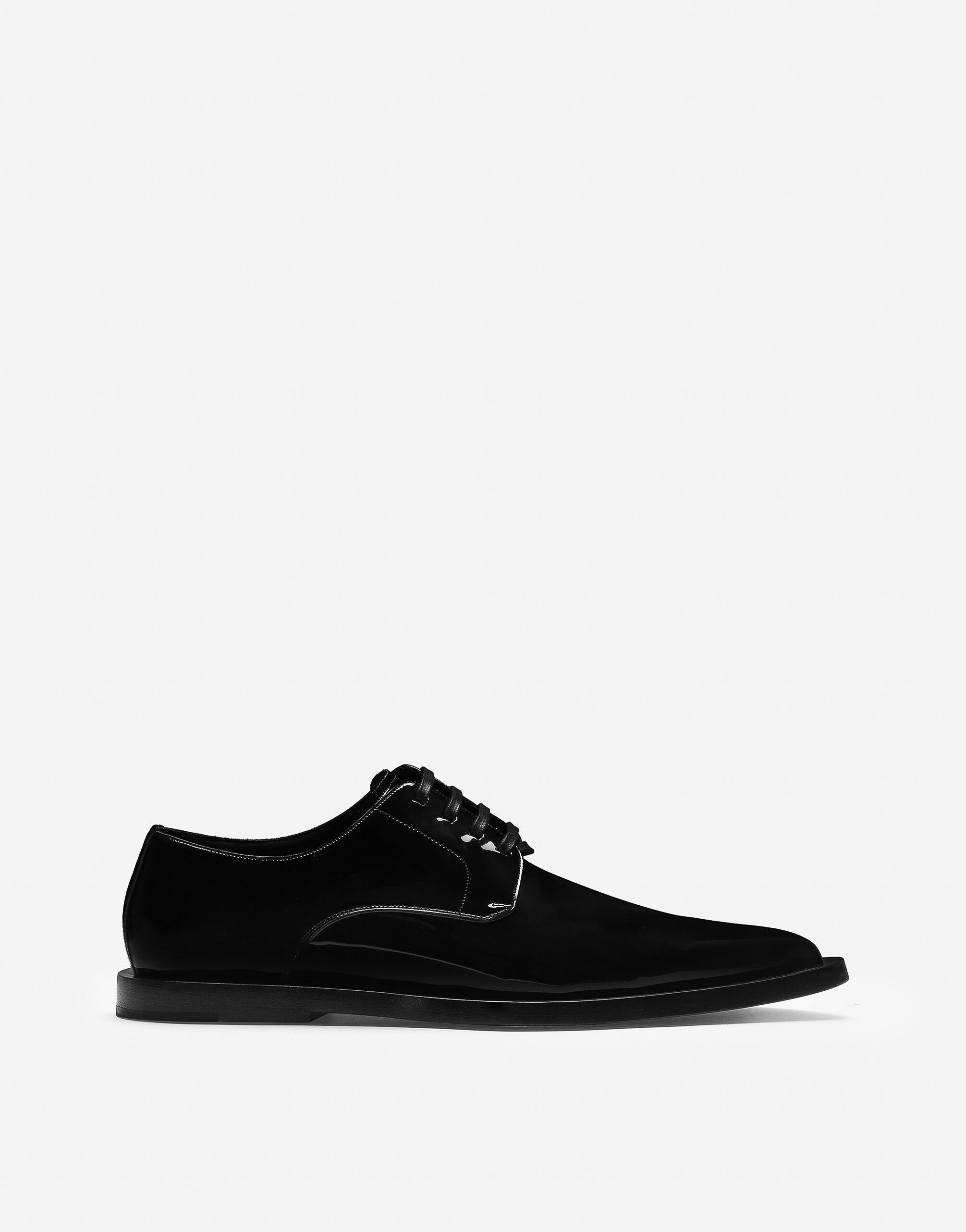Dolce&Gabbana حذاء ديربي من جلد لامع أسود G2SY1THU7PR