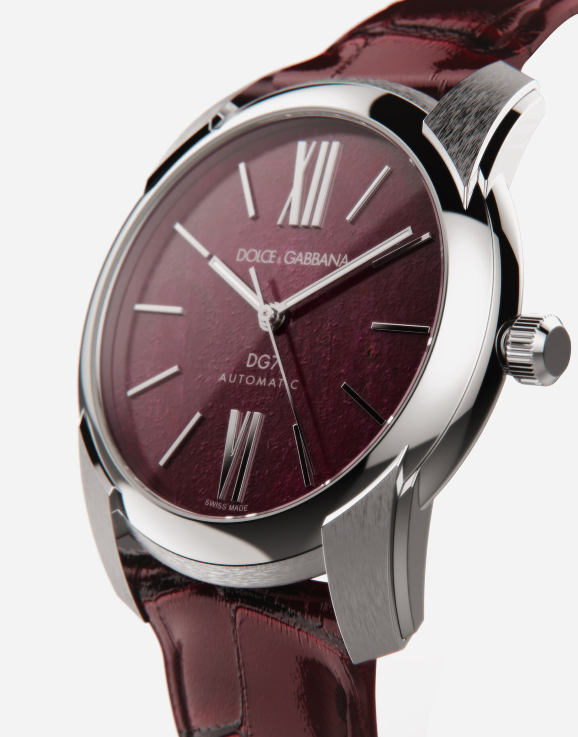 Tissot Everytime Lady Burgundy Dial Burgundy Leather Strap Watch for Women