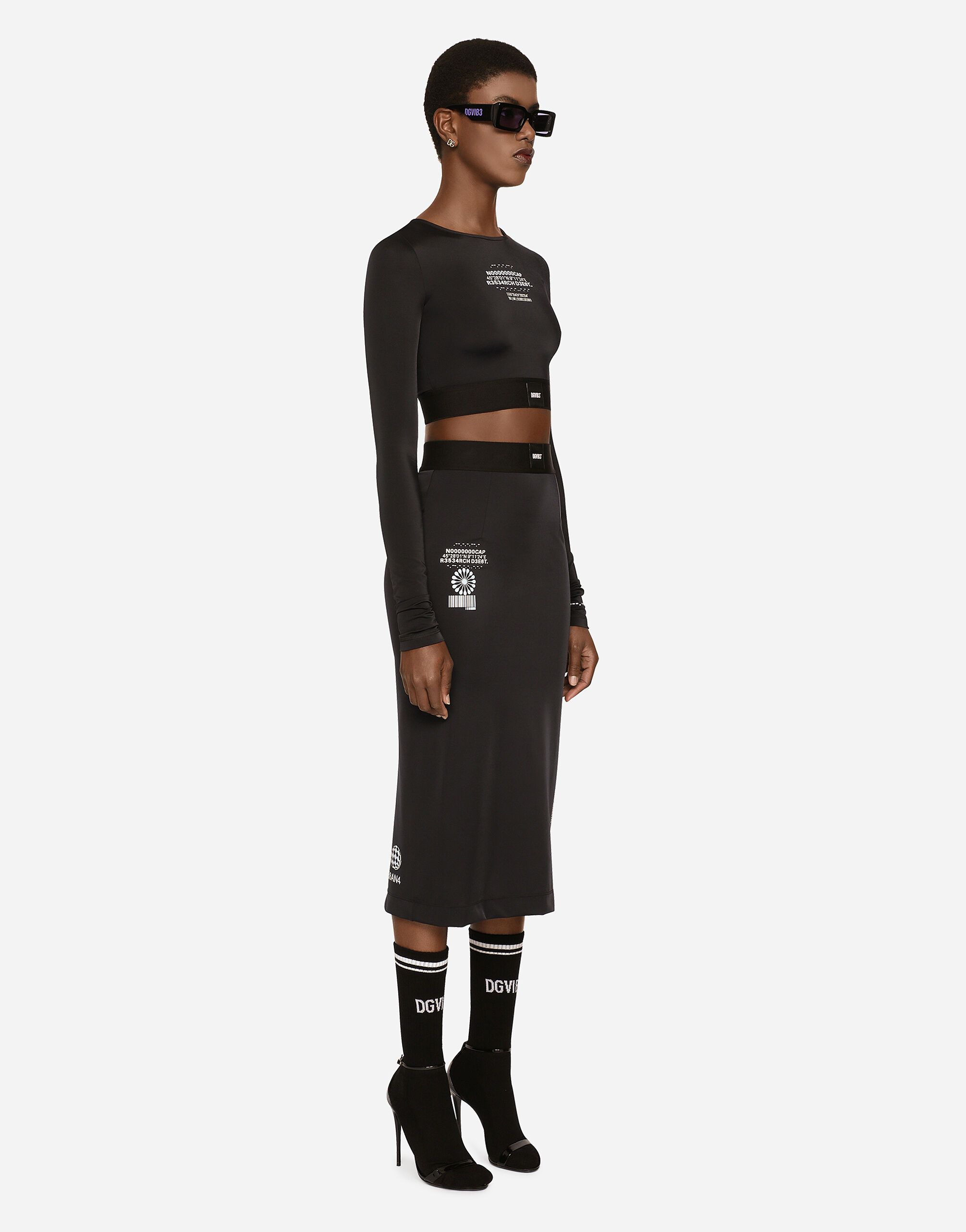 DGVIB3 spandex jersey pencil skirt in Black for | Dolce&Gabbana® US
