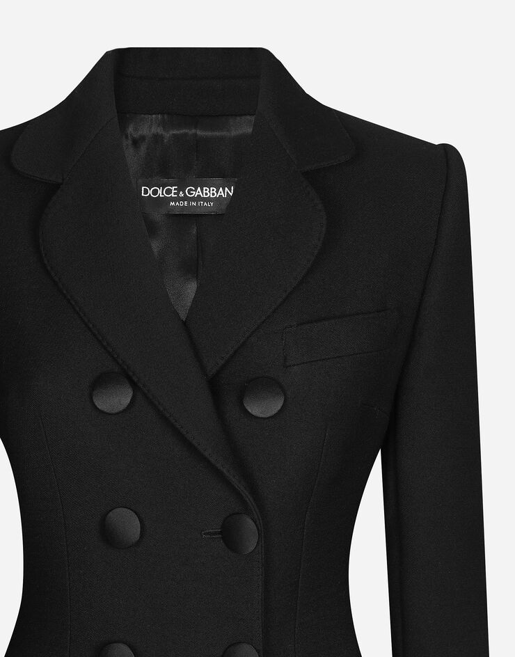 Dolce & Gabbana Single-breasted houndstooth check coat with belt Black F0W1WTFU2TS