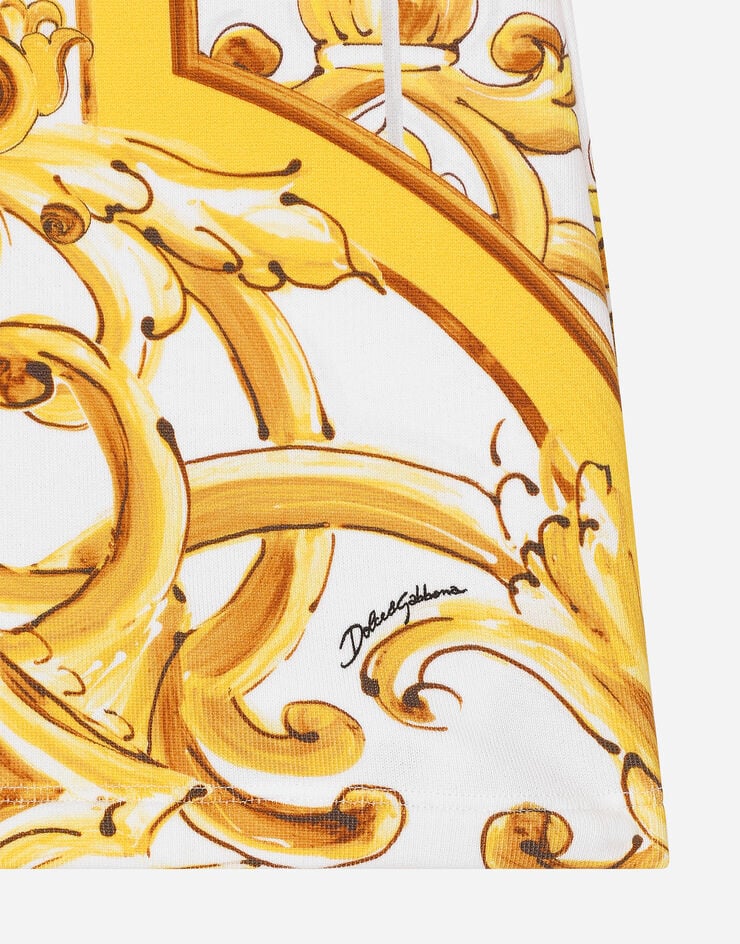 Dolce & Gabbana Юбка из джерси с желтым принтом майолики Отпечатки L5JIA4II7DJ
