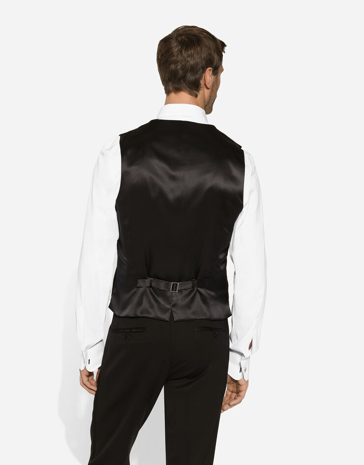 Dolce & Gabbana Single-breasted velvet vest Black G700PTGI254