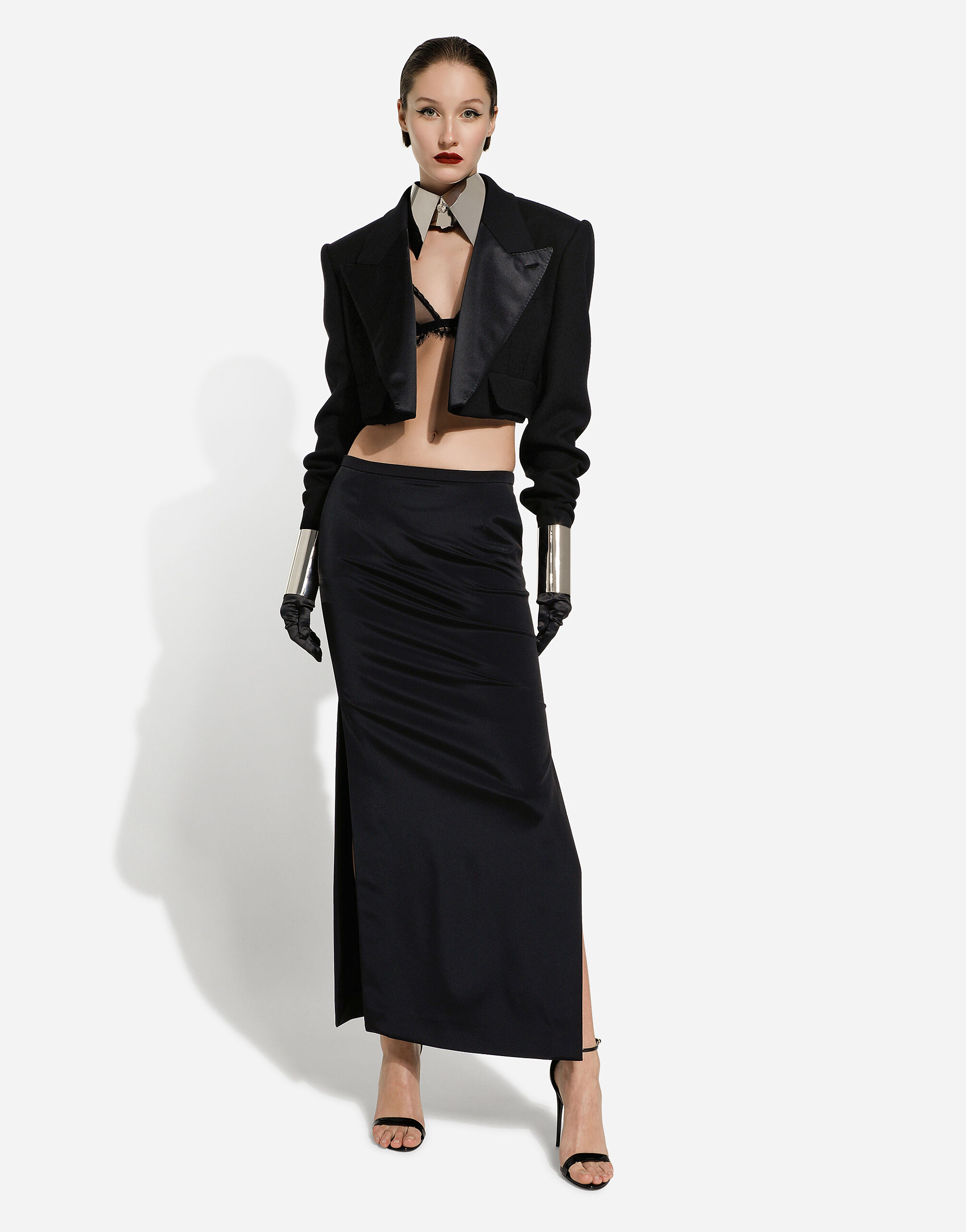 Short double wool tuxedo jacket in Black for | Dolce&Gabbana® US