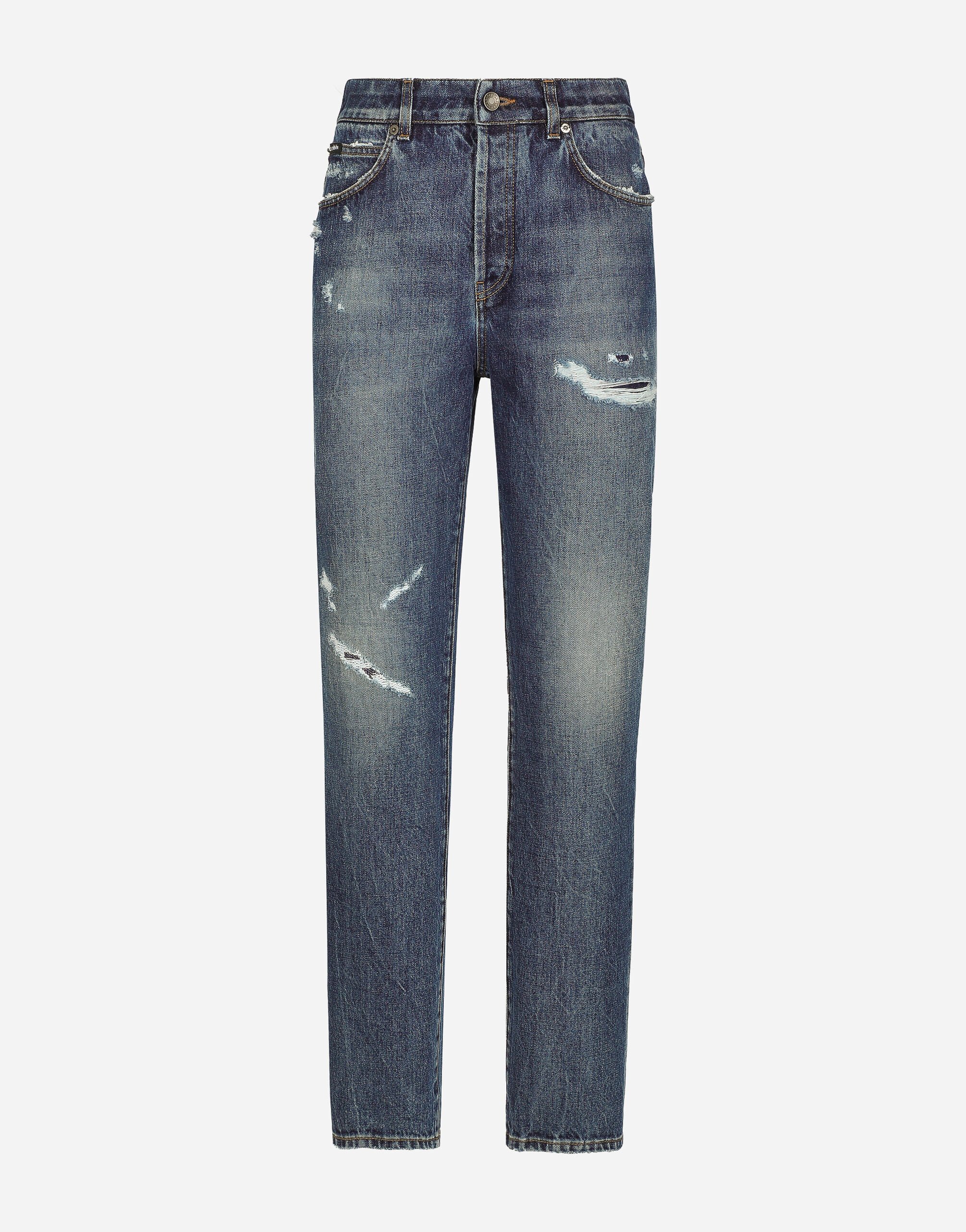 Dolce & Gabbana Denim jeans with rips Multicolor F9R95DG8KZ4
