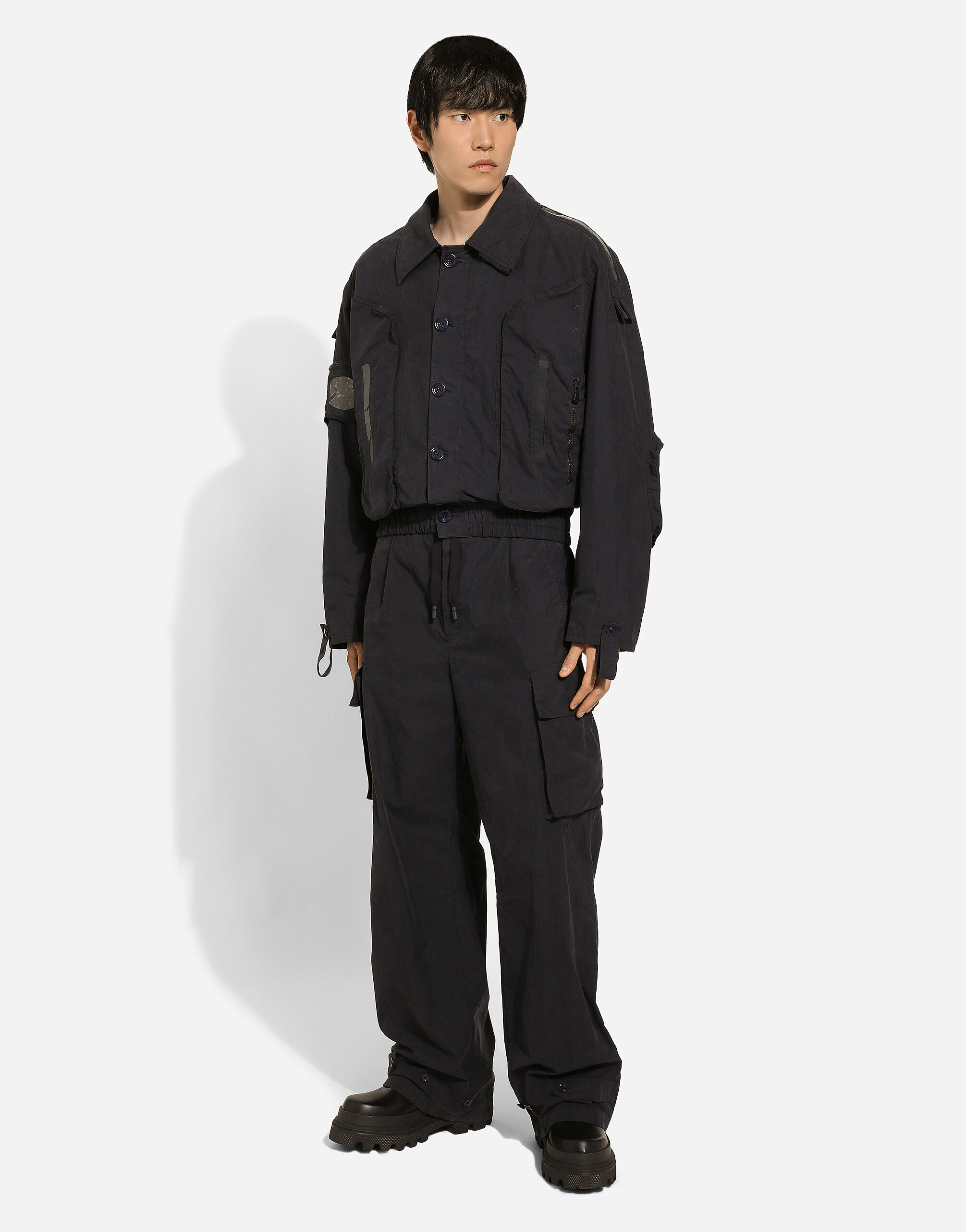 Cotton jogging pants with tag in Blue for | Dolce&Gabbana® US