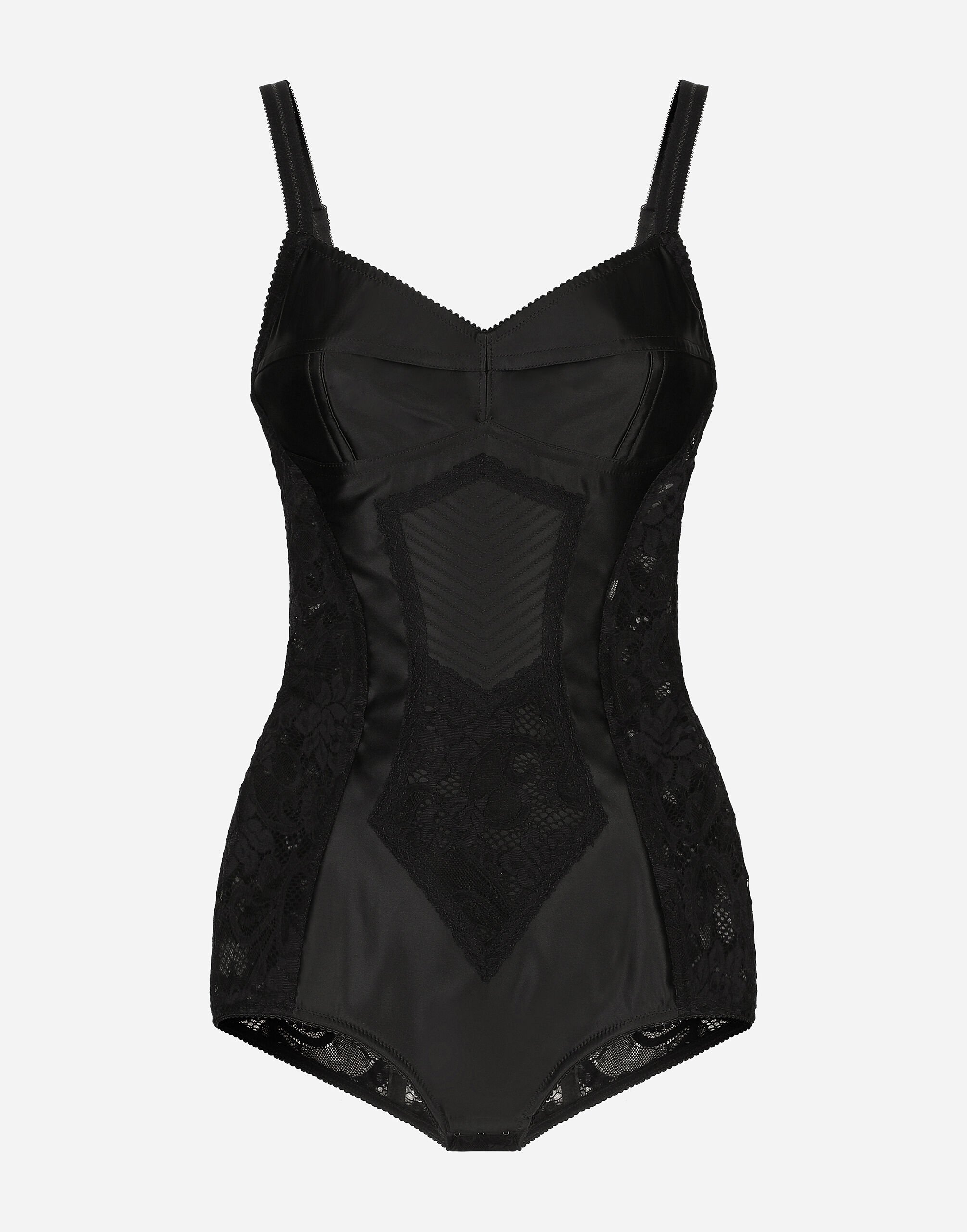 ${brand} Corset lace and satin bodysuit ${colorDescription} ${masterID}