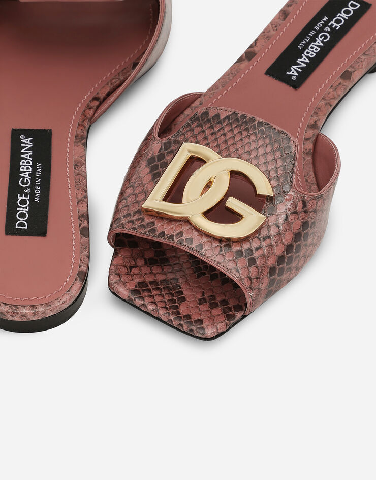Dolce & Gabbana Python skin sliders Pink CQ0593A2Y68