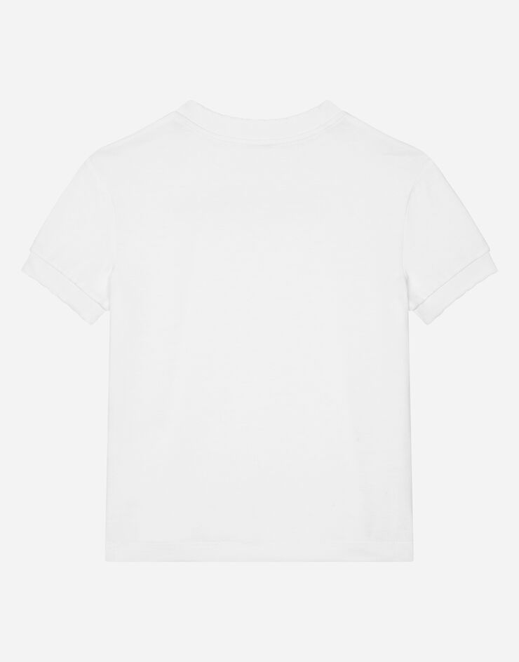 Dolce & Gabbana Jersey T-shirt with Dolce&Gabbana logo White L5JTNJG7NXR