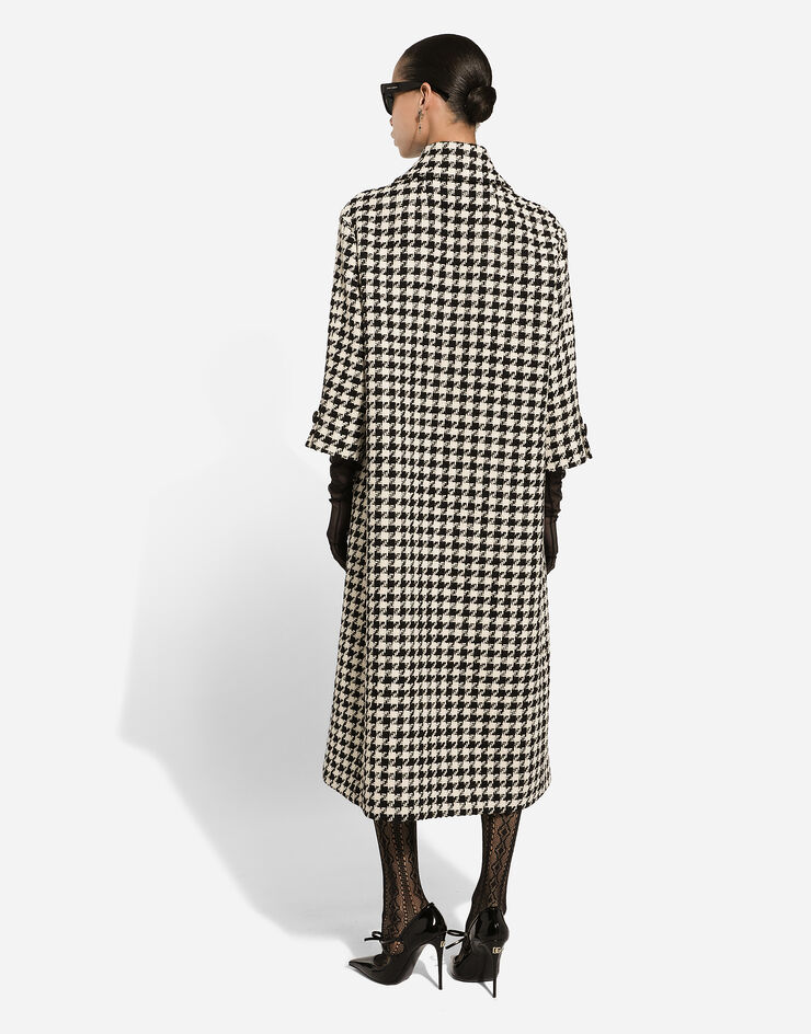 Dolce & Gabbana Single-breasted macro-houndstooth wool coat Multicolor F0F1OTFQ3F0