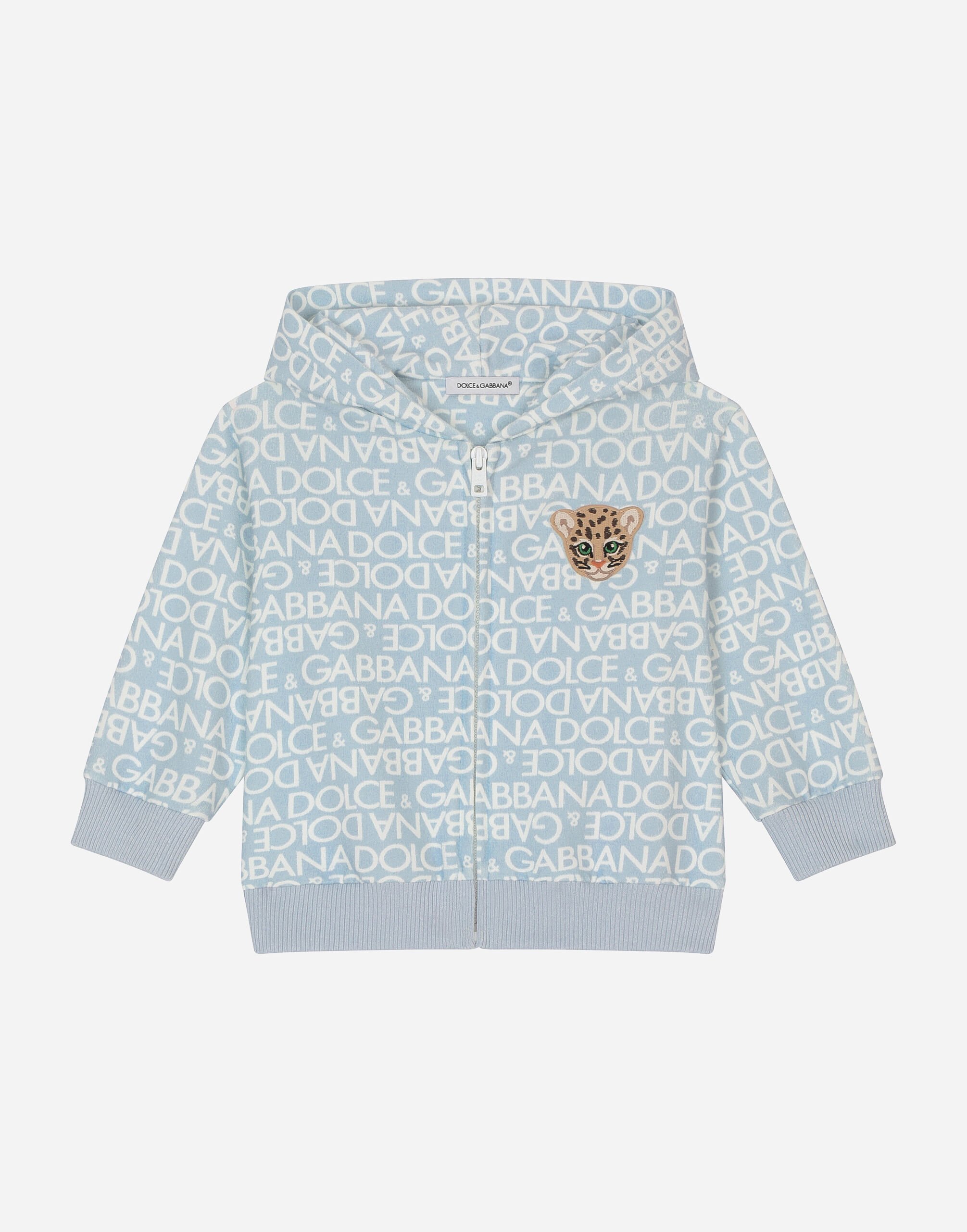 Dolce & Gabbana Sweat-shirt à capuche en jersey avec imprimé Logomanie et écusson Imprimé L1JTEYII7EA