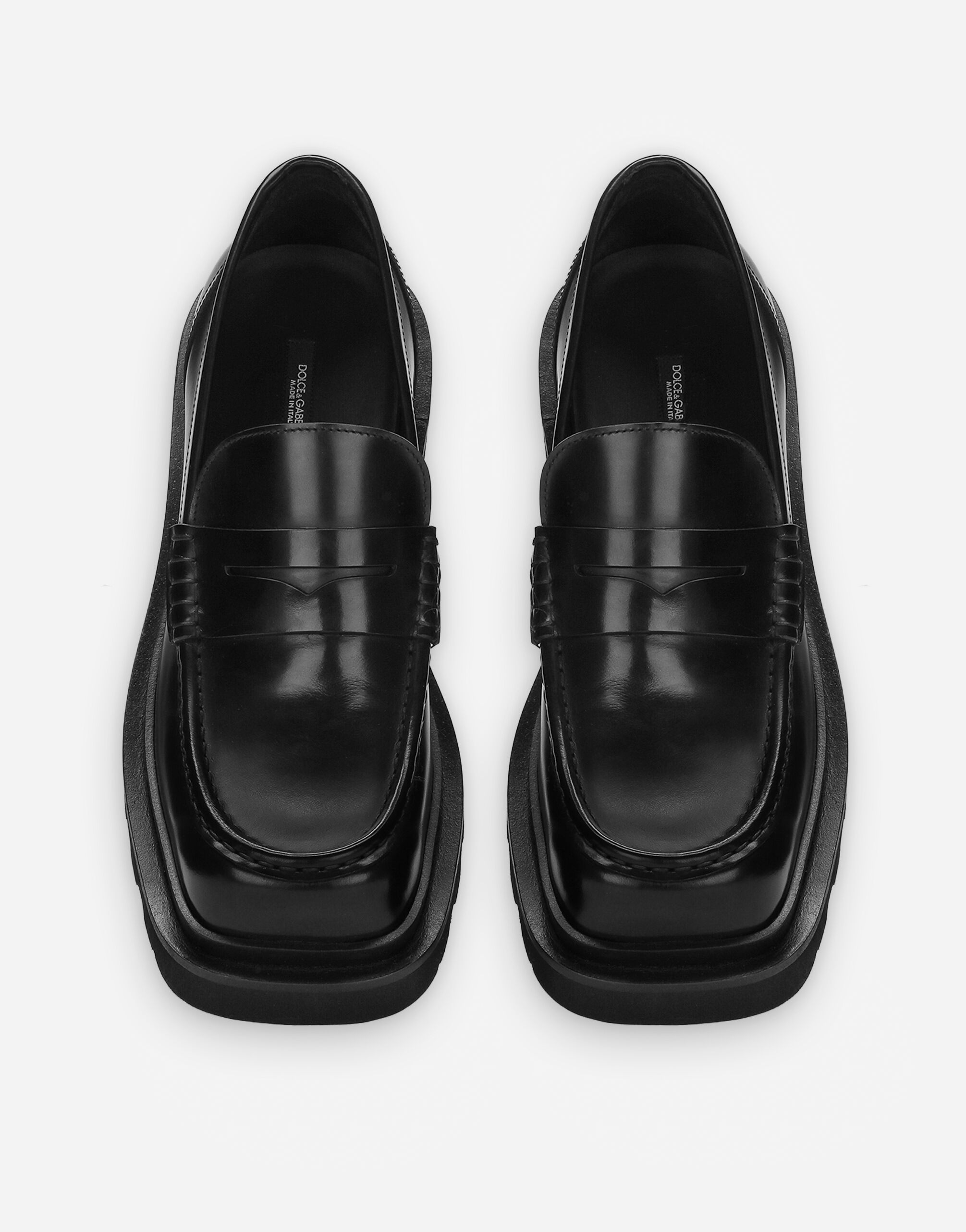 ブラックのメンズ Brushed calfskin loafers | Dolce&Gabbana®