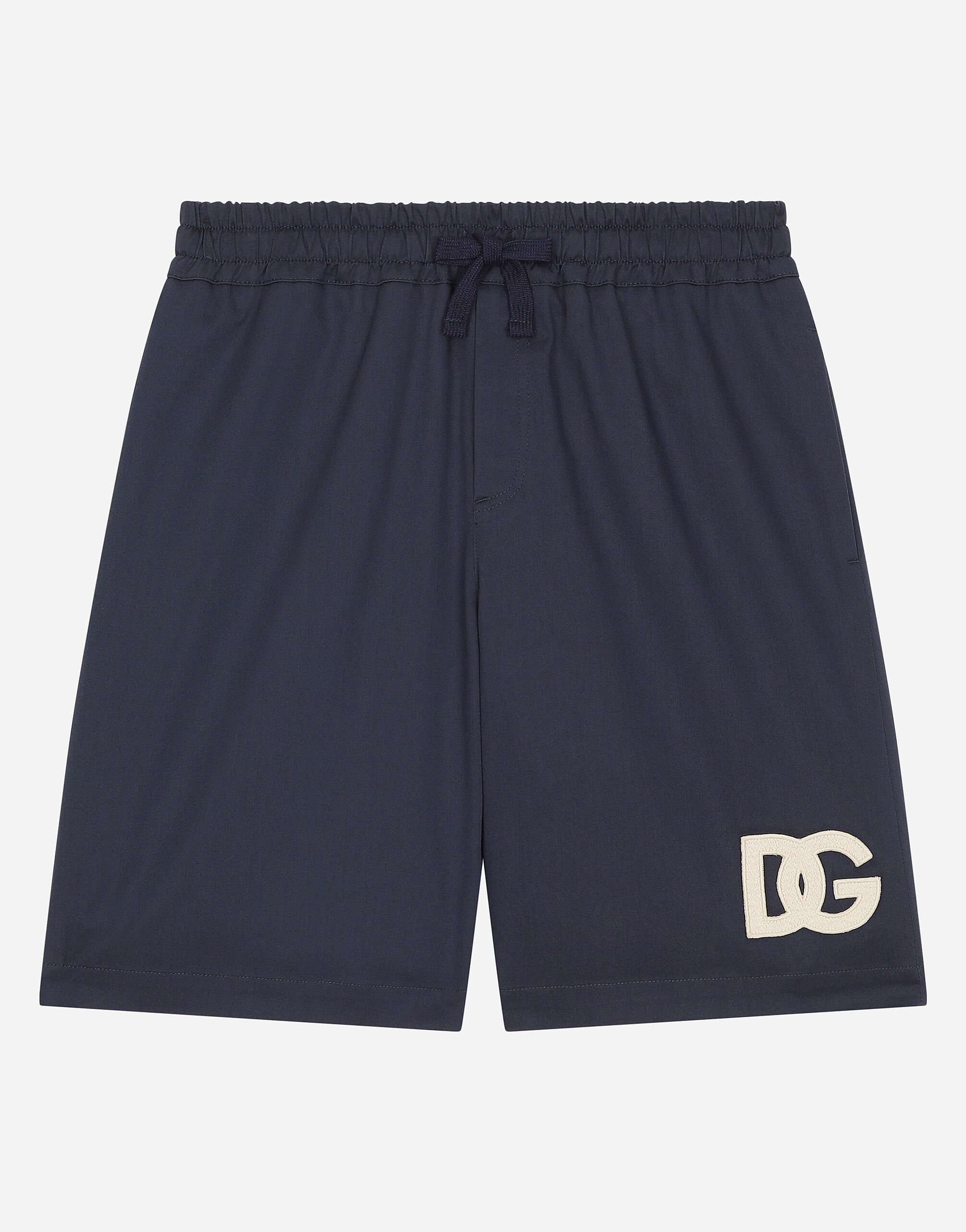 Dolce & Gabbana Gabardine shorts with DG logo Green L4JQT6G7NVV