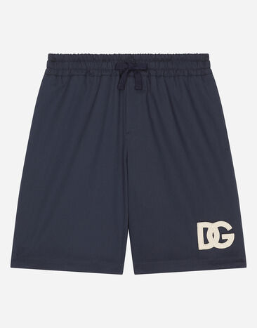 Dolce & Gabbana Gabardine shorts with DG logo Print L44S10FI5JO