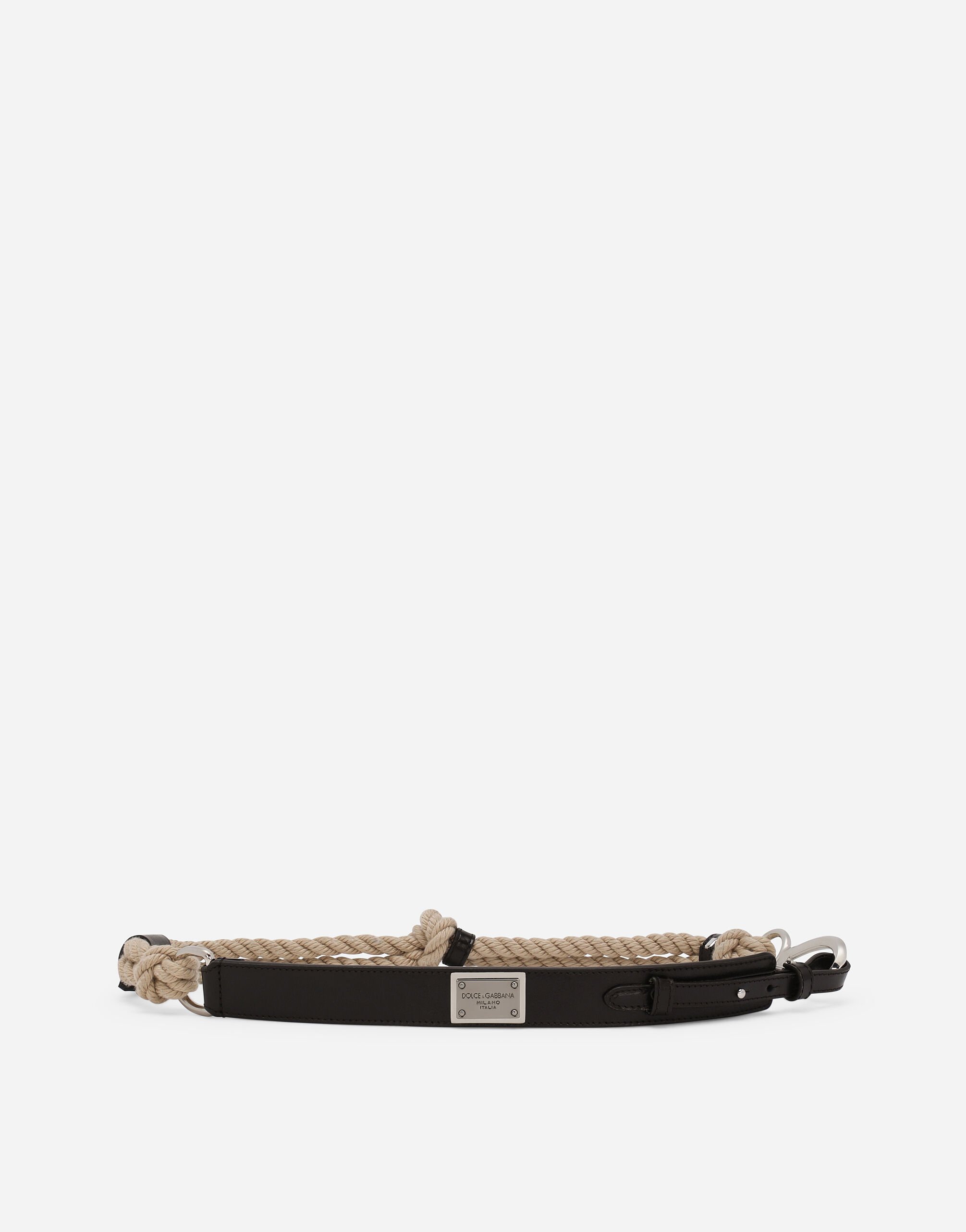 Dolce & Gabbana Cinturón de vaqueta y cuerda Negro BC4870AI935