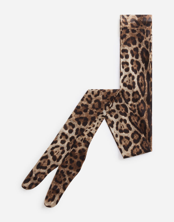 Leopard-print tights in beige - Dolce Gabbana