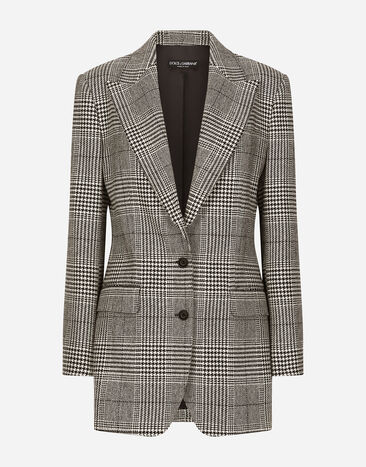 ${brand} Single-breasted glen plaid jacket ${colorDescription} ${masterID}