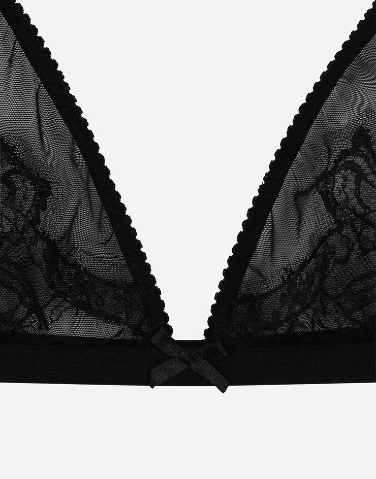 Dolce & Gabbana Soutien-gorge triangle à bonnets souples en dentelle et tulle Noir O1A58TON02W