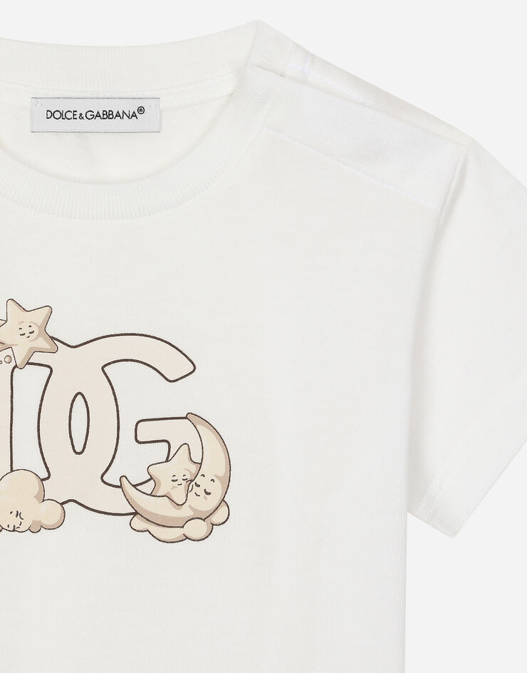 Dolce & Gabbana T-shirt en jersey à logo DG Blanc L1JTEYG7N2G