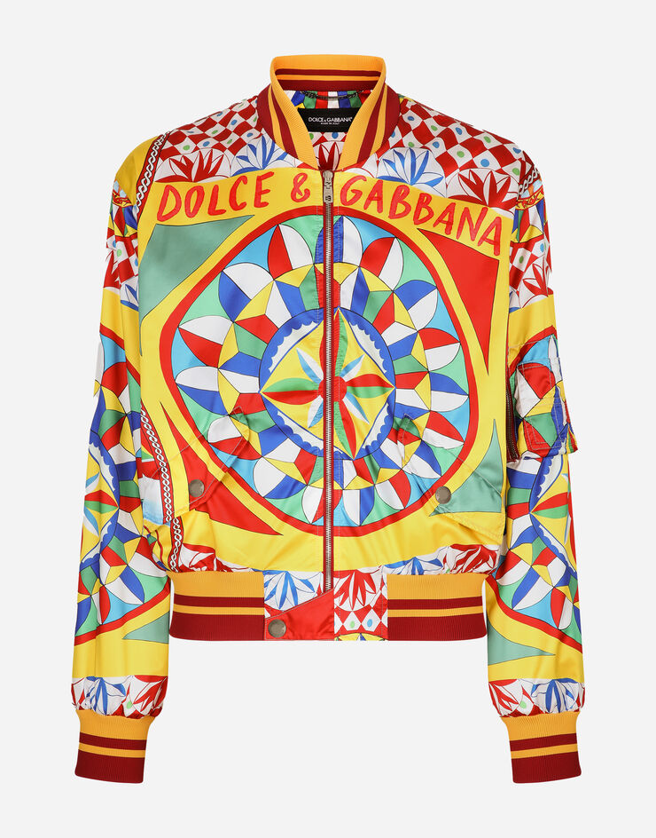 Carretto-print nylon jacket in Dolce&Gabbana® | US Red for