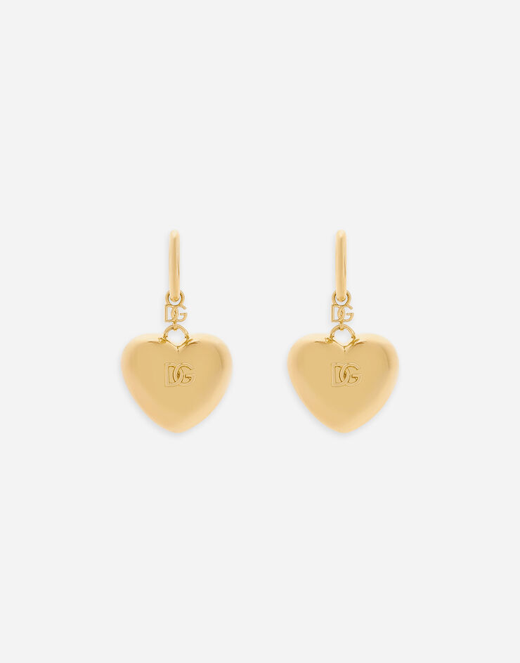 Dolce & Gabbana Pendientes colgantes de corazón con logotipo DG Dorado WEQ8S1W1111