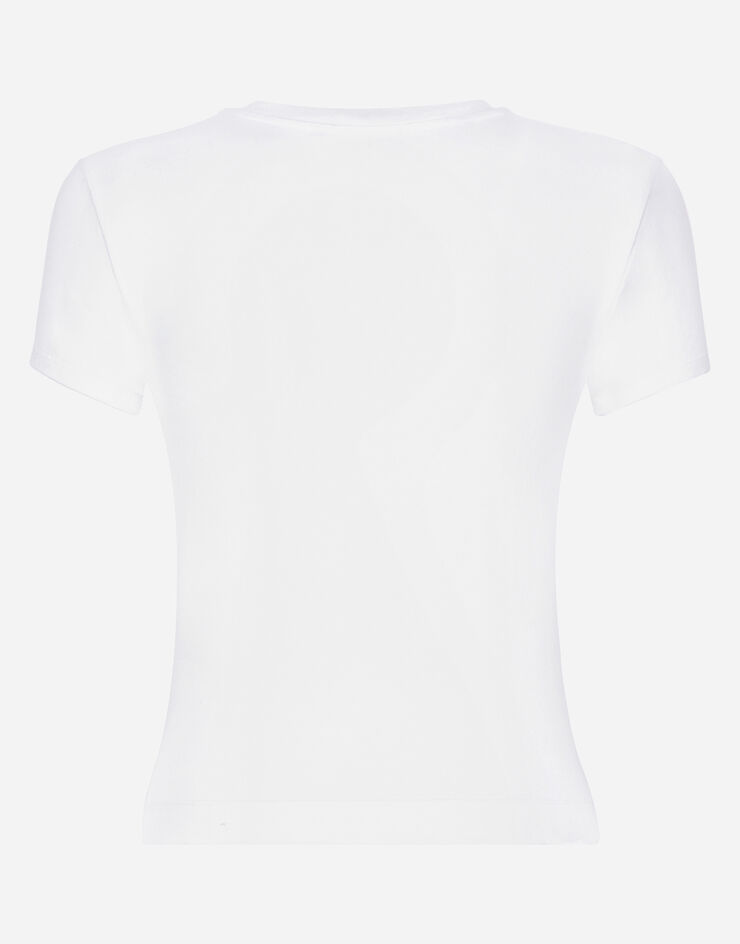 Jersey T-shirt with Dolce&Gabbana lettering in White for Women | Dolce ...