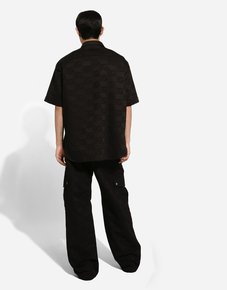 Dolce & Gabbana Рубашка из хлопкового жаккарда DG Monogram черный G5KF1TFJ6BR