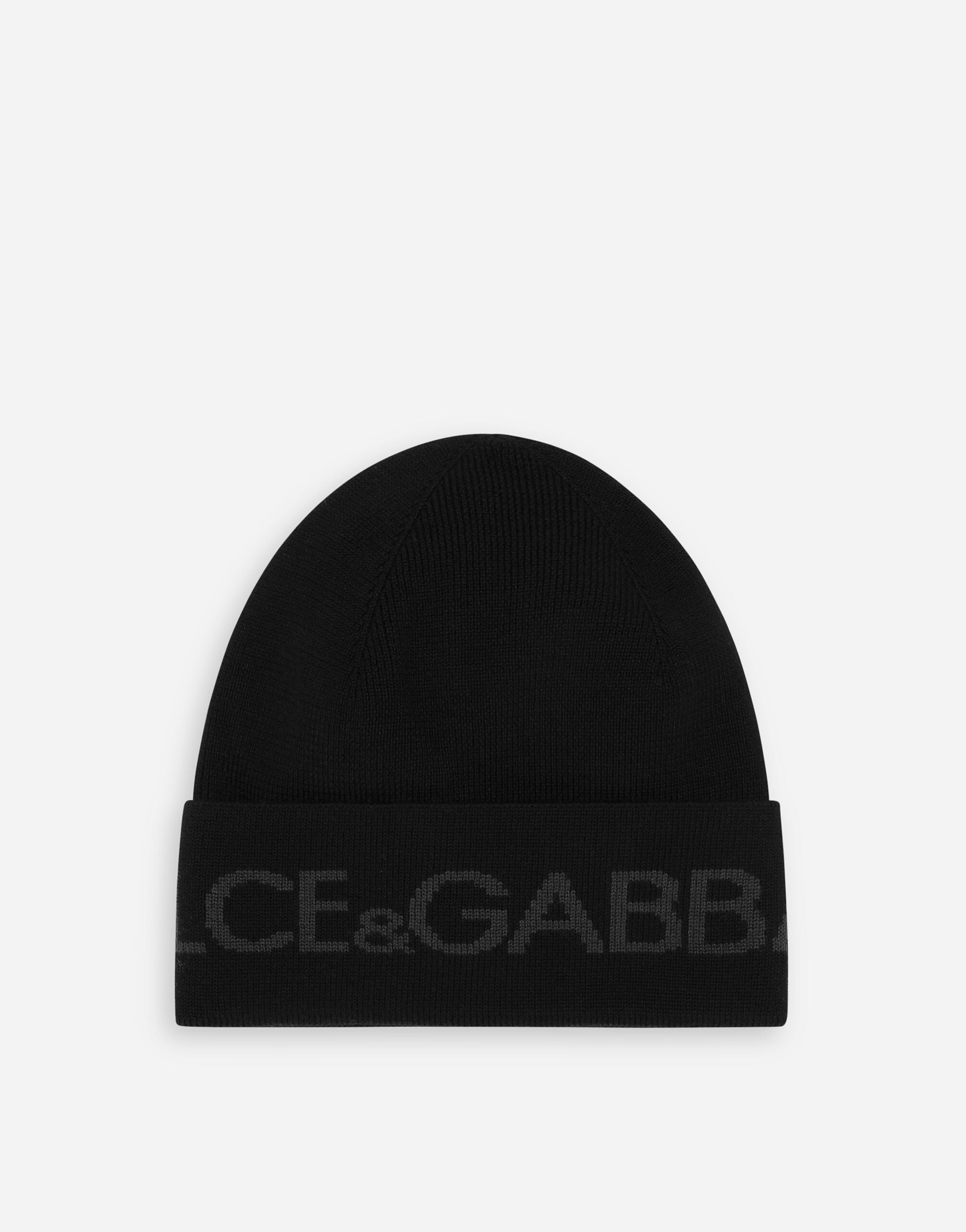 ${brand} Wool knit hat with Dolce&Gabbana logo ${colorDescription} ${masterID}