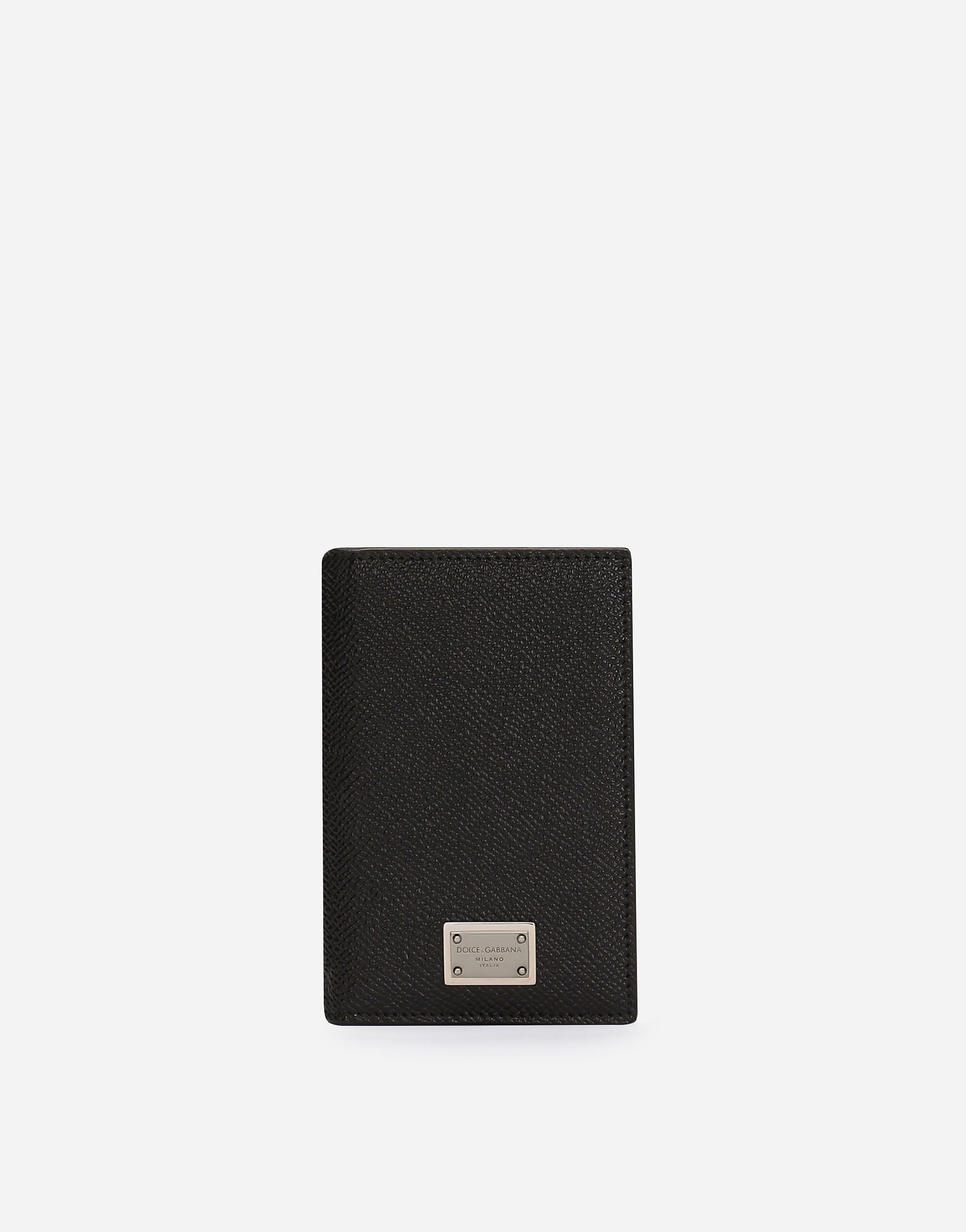 ${brand} Dauphine-print calfskin bifold card holder ${colorDescription} ${masterID}