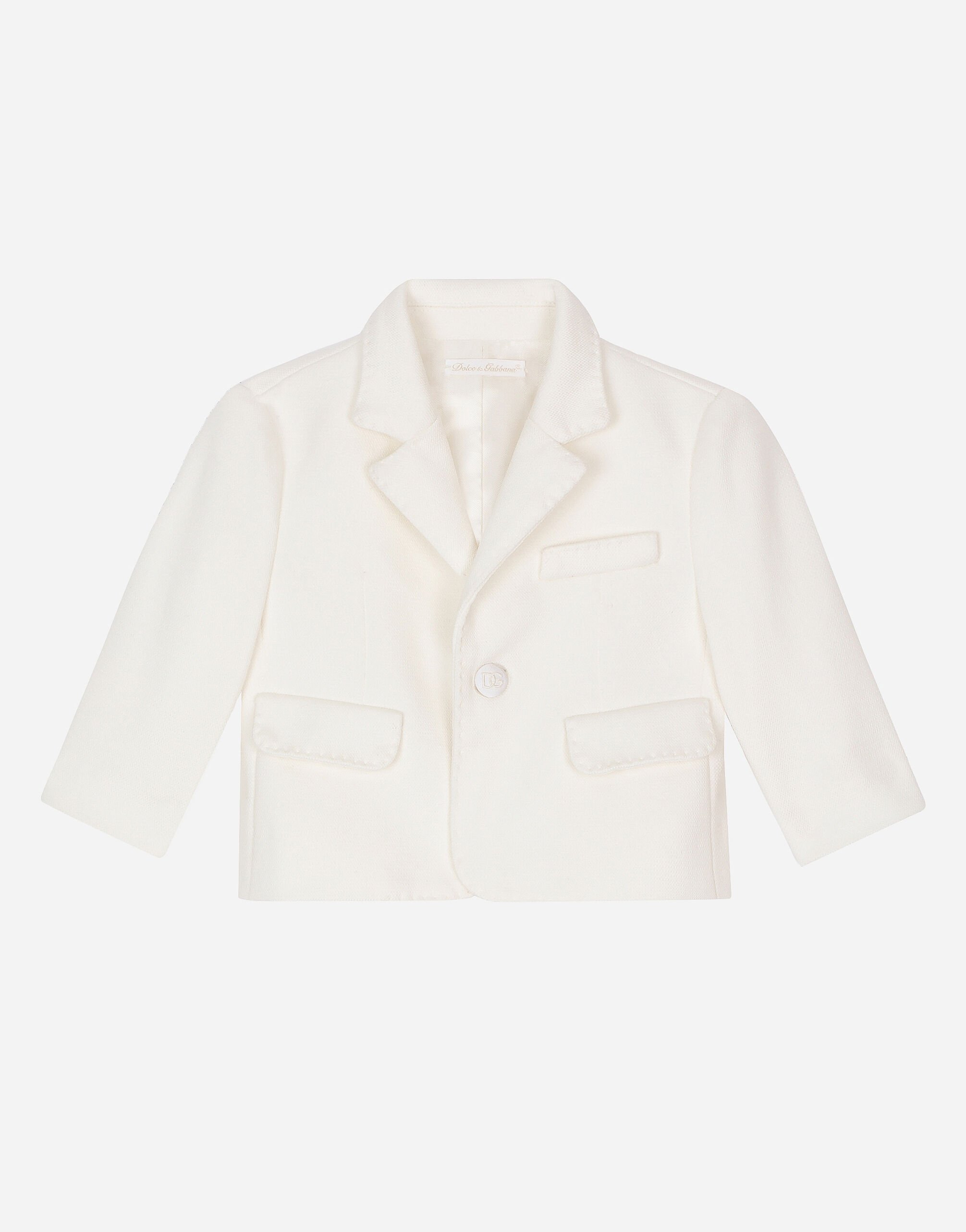${brand} Classic single-breasted textured jersey jacket ${colorDescription} ${masterID}