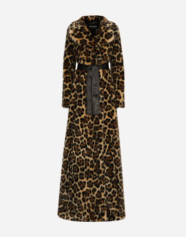 Dolce & Gabbana Manteau long en fourrure synthétique à imprimé léopard Imprimé F0AH2THI1BD