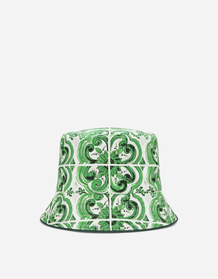 Dolce & Gabbana قبعة دلو بوجهين وطبعة ماجوليكا مطبعة GH731AFSFNU